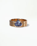 Pear Cut Sapphire Ridge Ring Set
