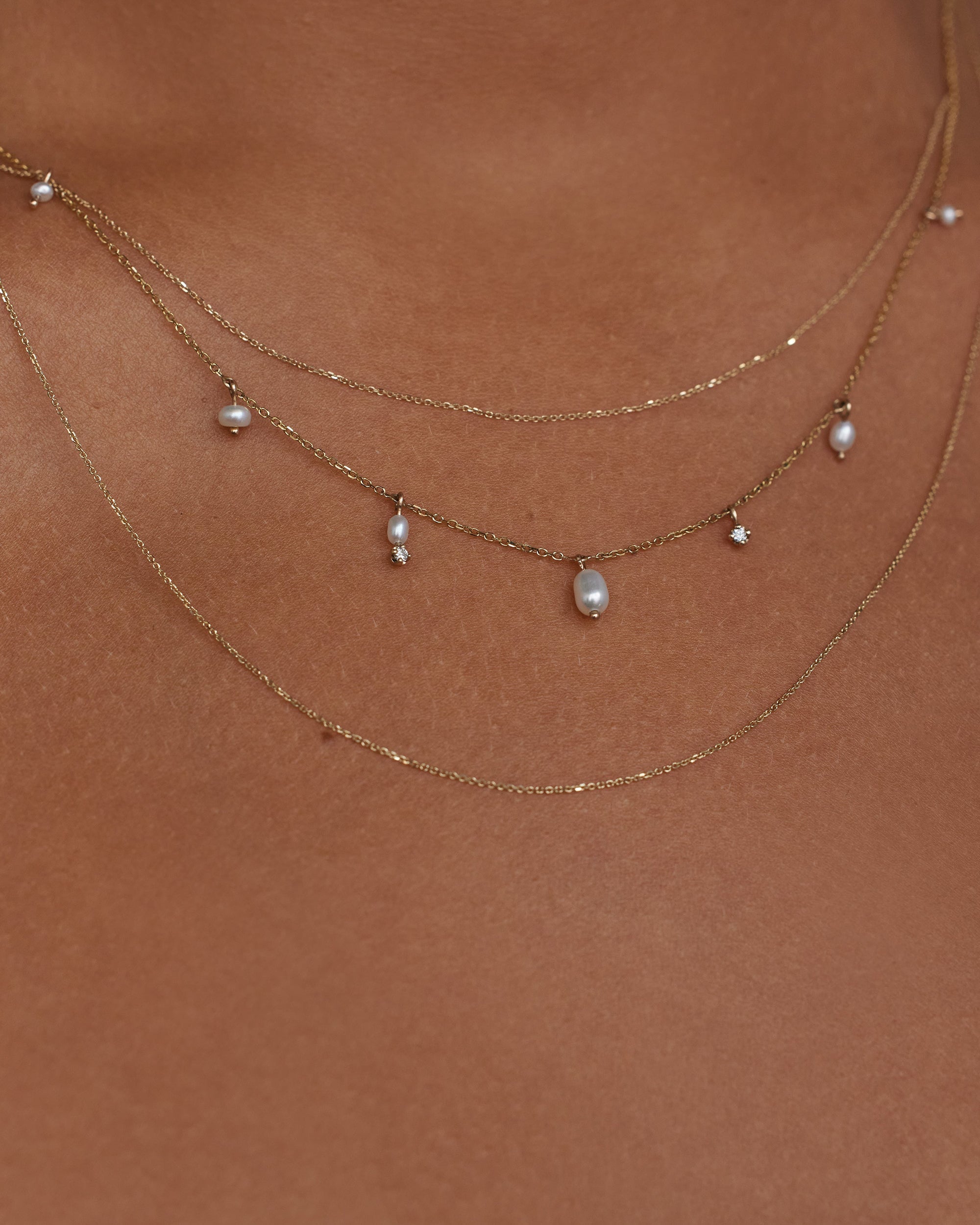 Pearl and Diamond Cascade Necklace – WWAKE