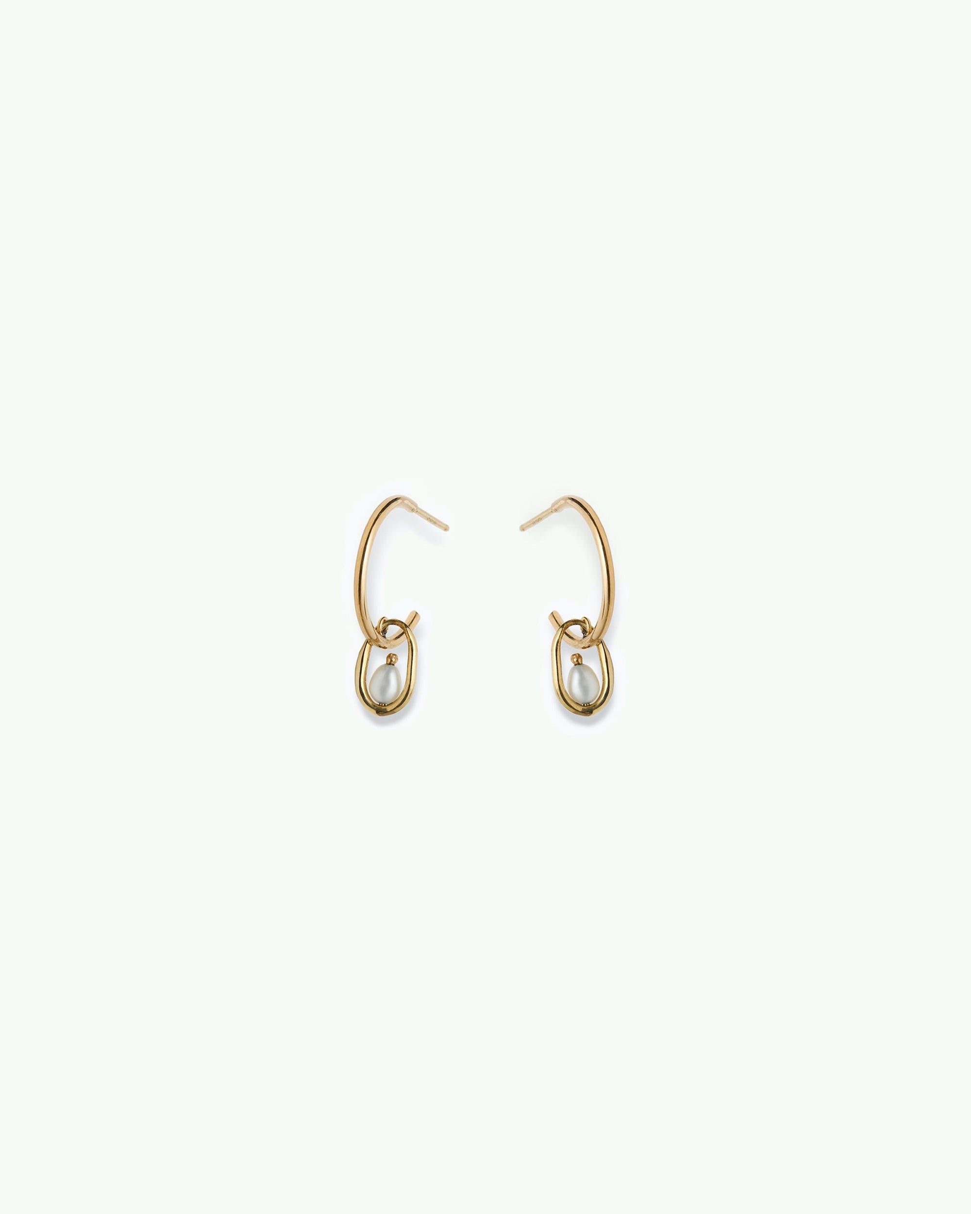 Pearl Droplet Hoop Earring