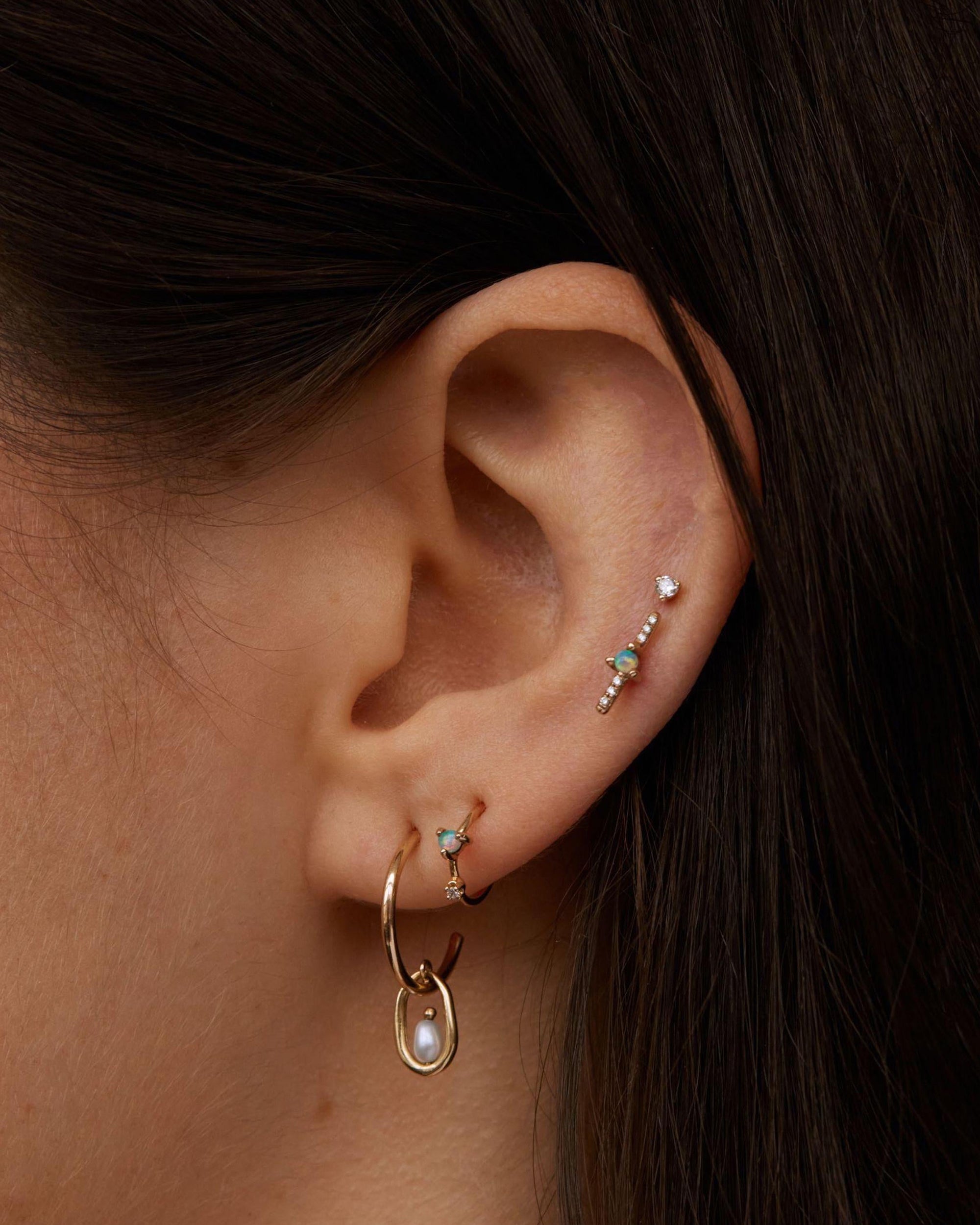 Pearl Droplet Hoop Earring