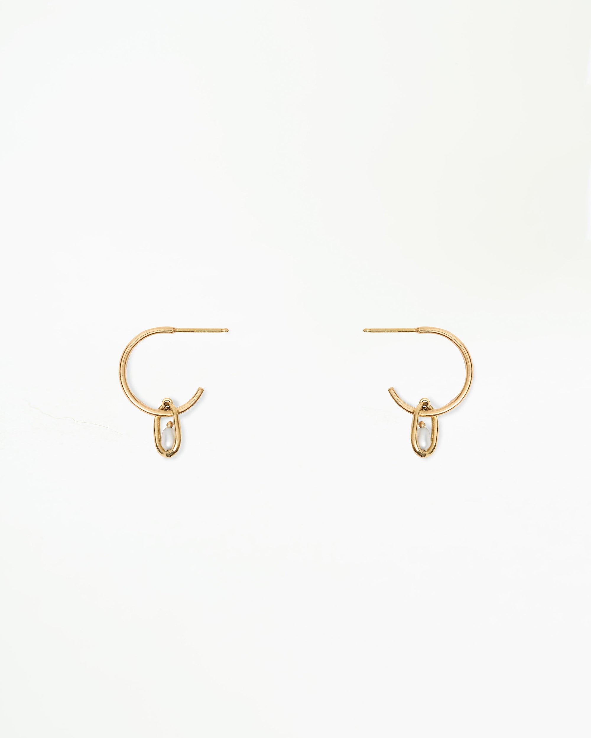 Pearl Droplet Hoop Earring