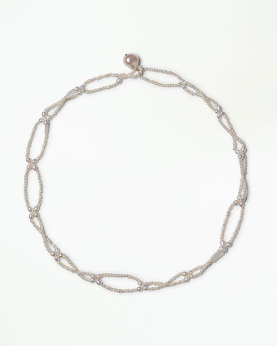 Pearl Petal Lariat Necklace