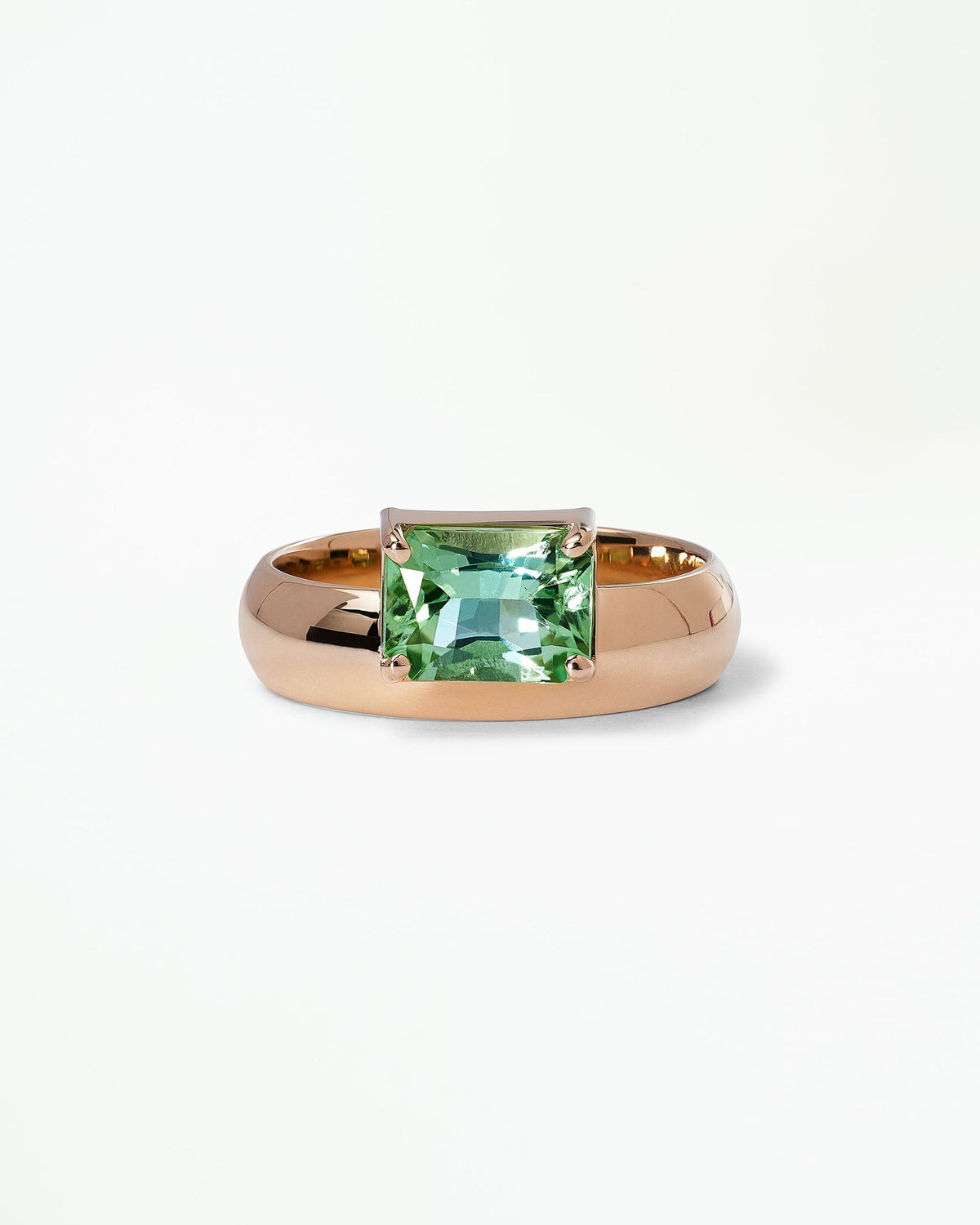 Radiant Cut Tourmaline Dome Monolith Ring