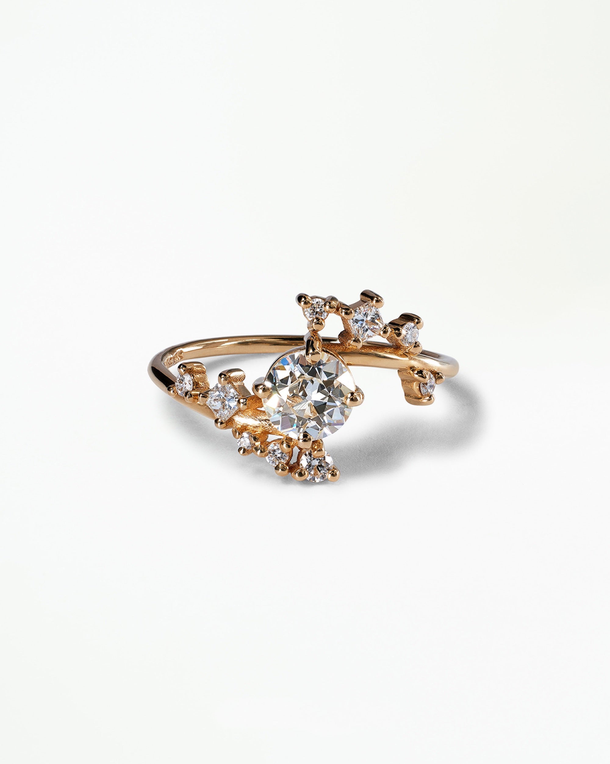 Round Brilliant Cut Diamond Celestial Ring