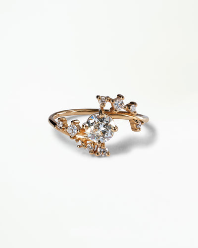 [lifestyle]Round Brilliant Cut Diamond Celestial Ring