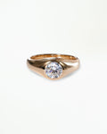 Round Brilliant Cut Diamond Soft Signet Ring