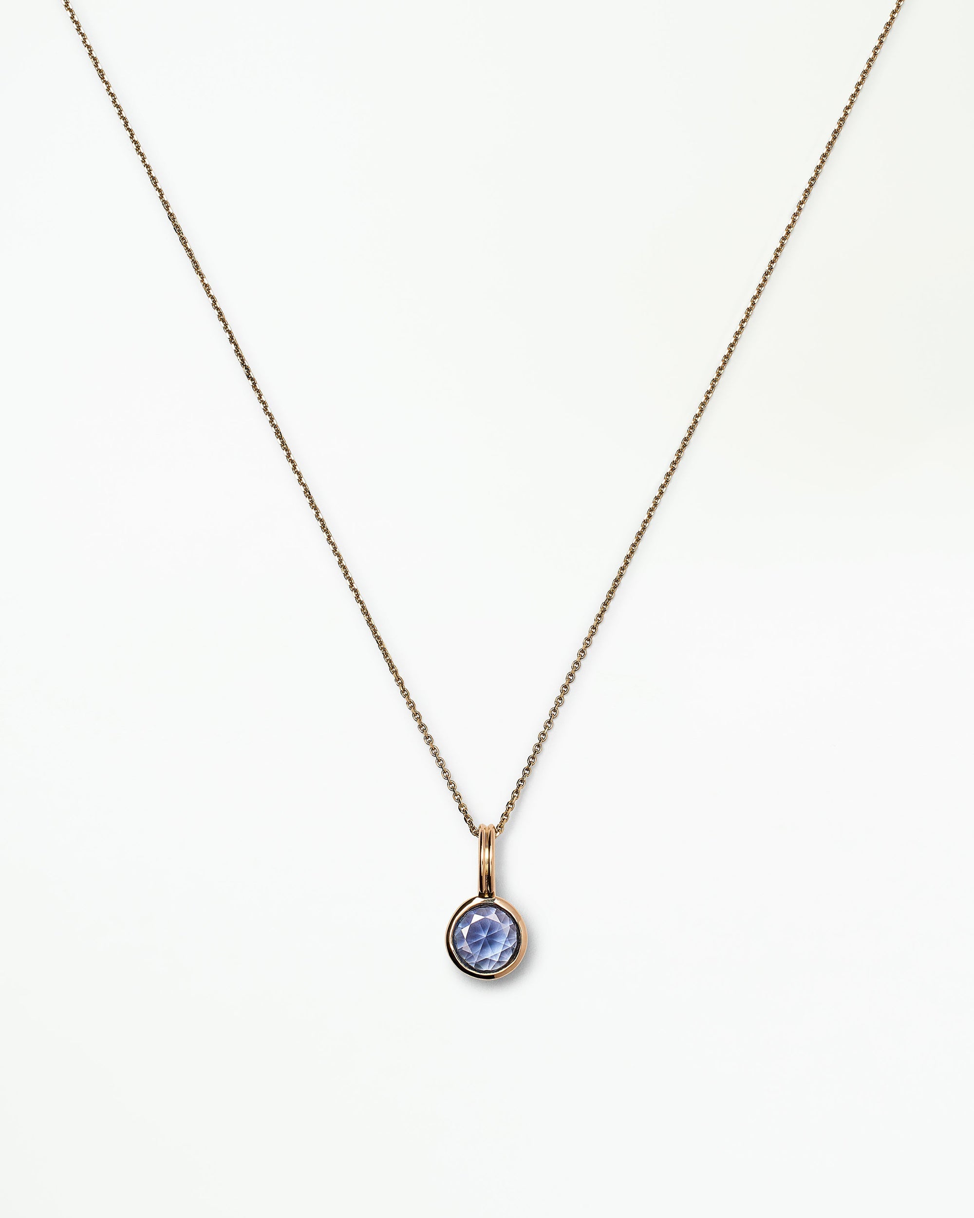 Round Cut Sapphire Rain Pendant No. 11