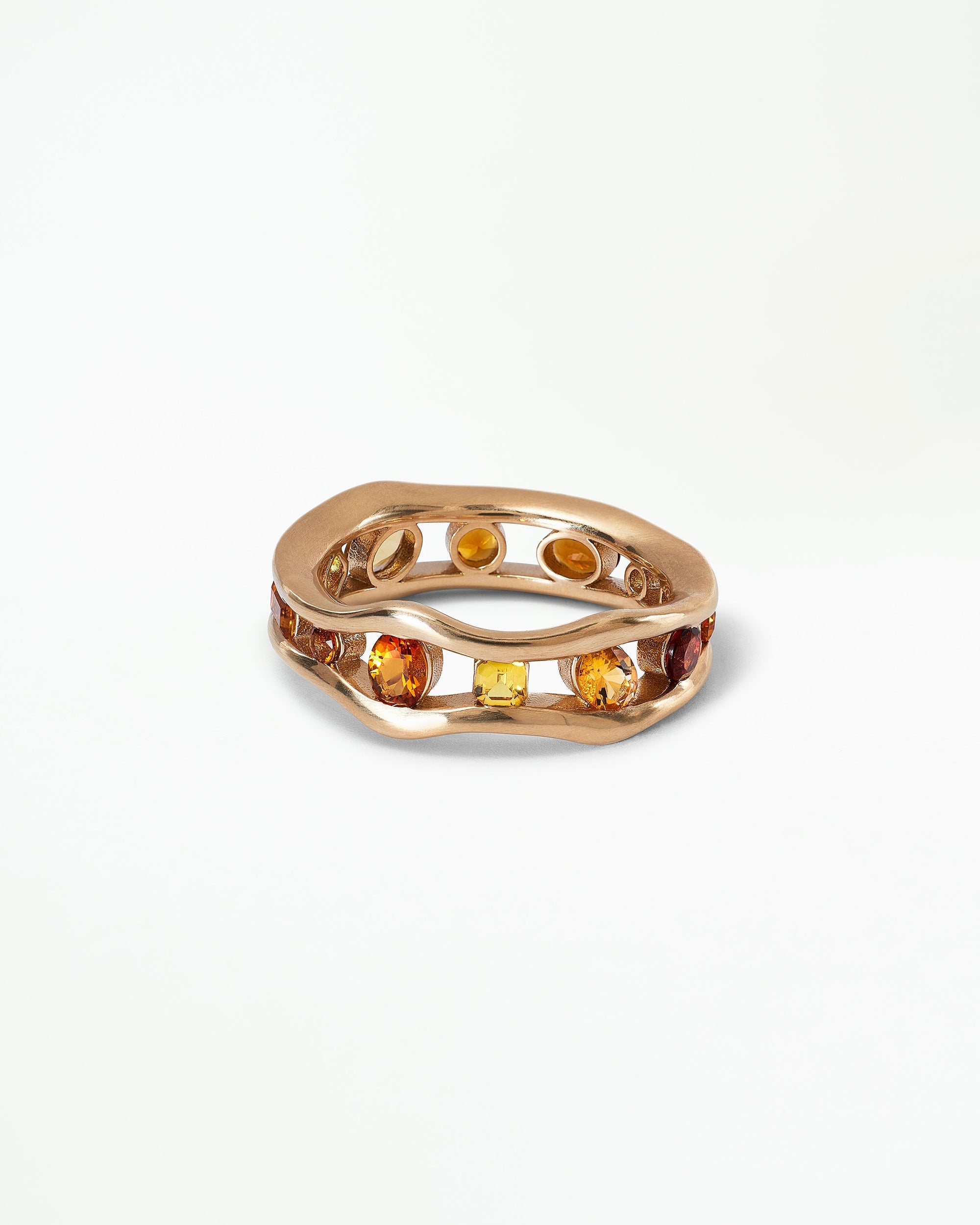 Sapphire and Citrine Float Ring