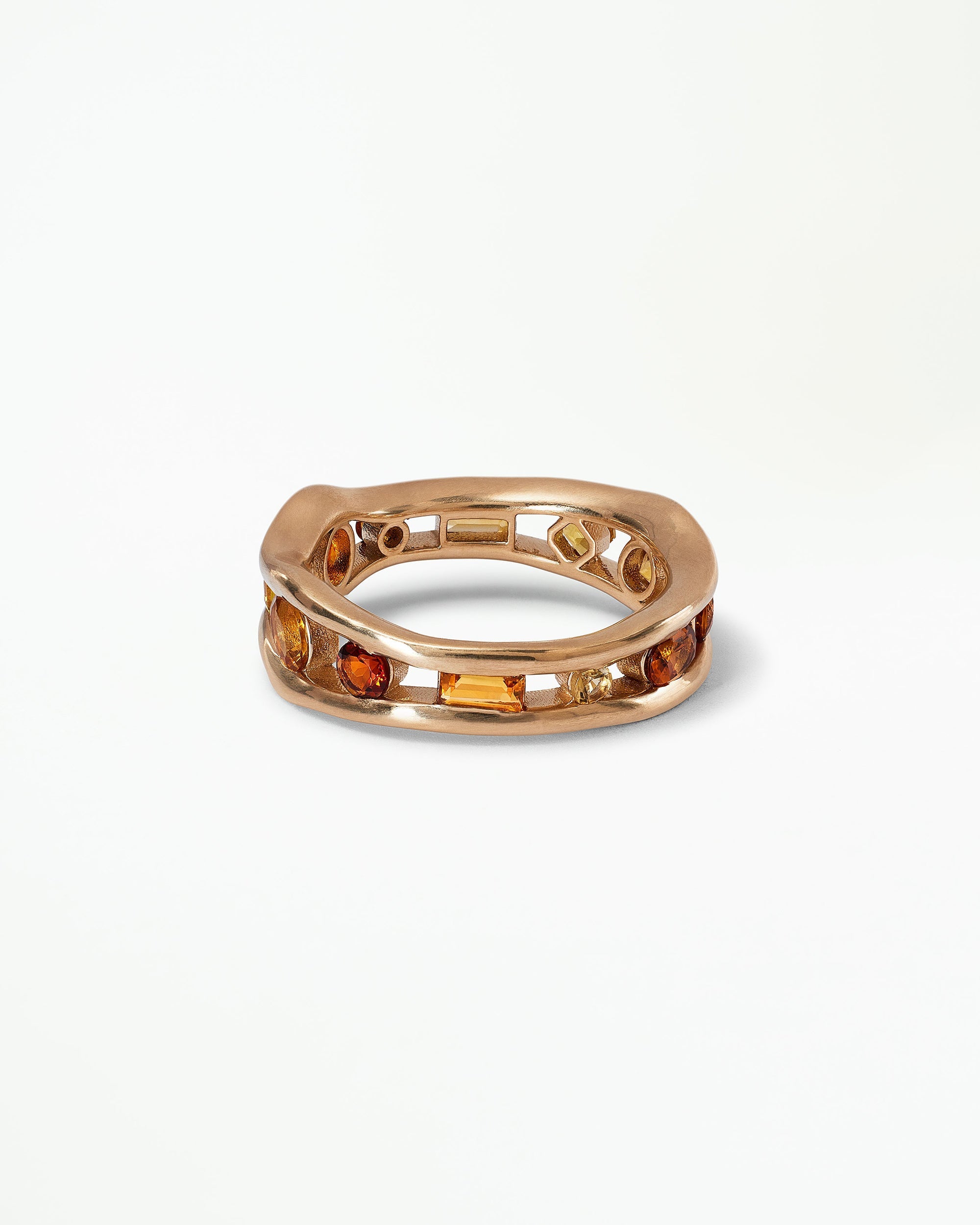 Sapphire and Citrine Float Ring