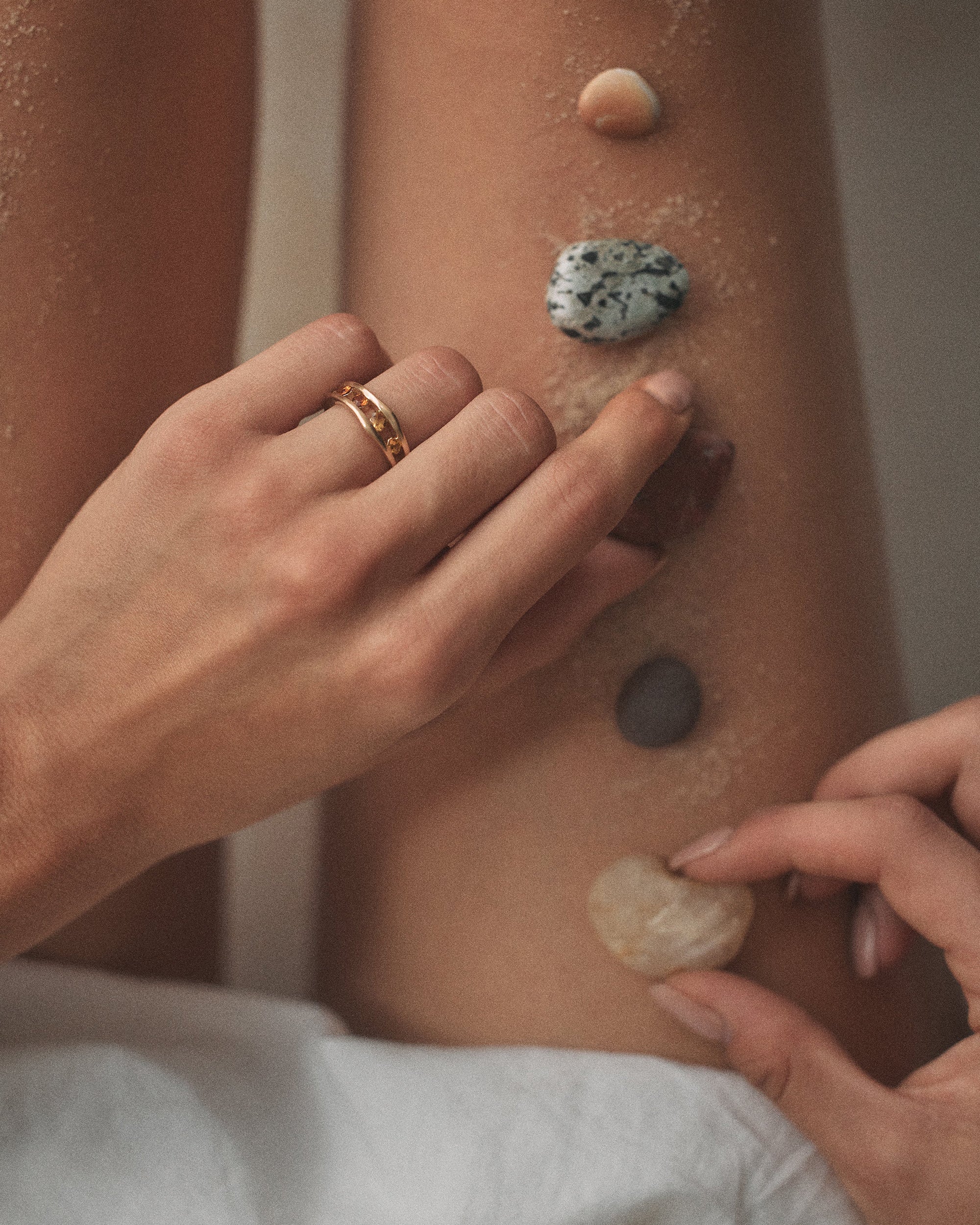 Sapphire and Citrine Float Ring