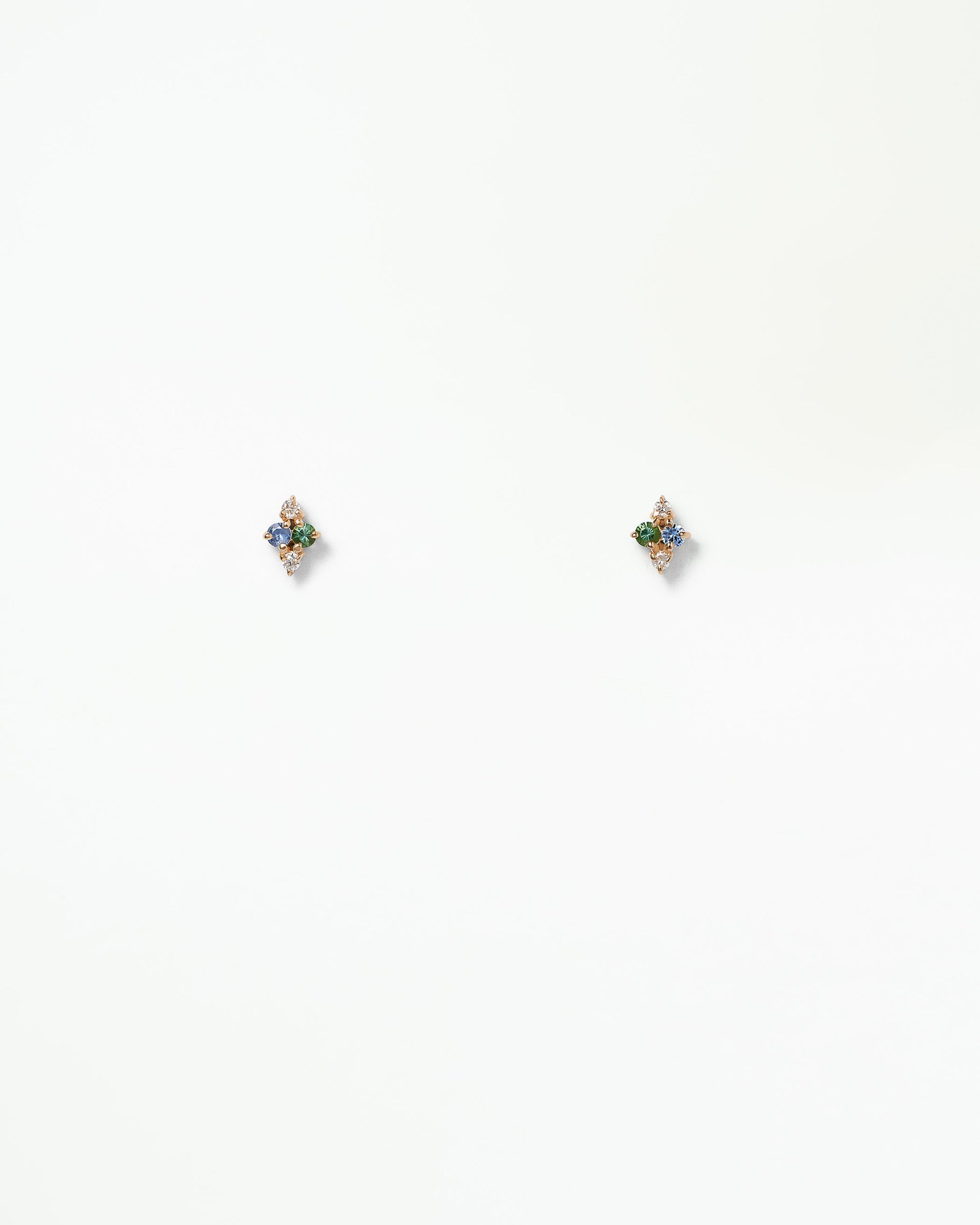 Green Beryl Mirrored Triad Stud Earring – WWAKE