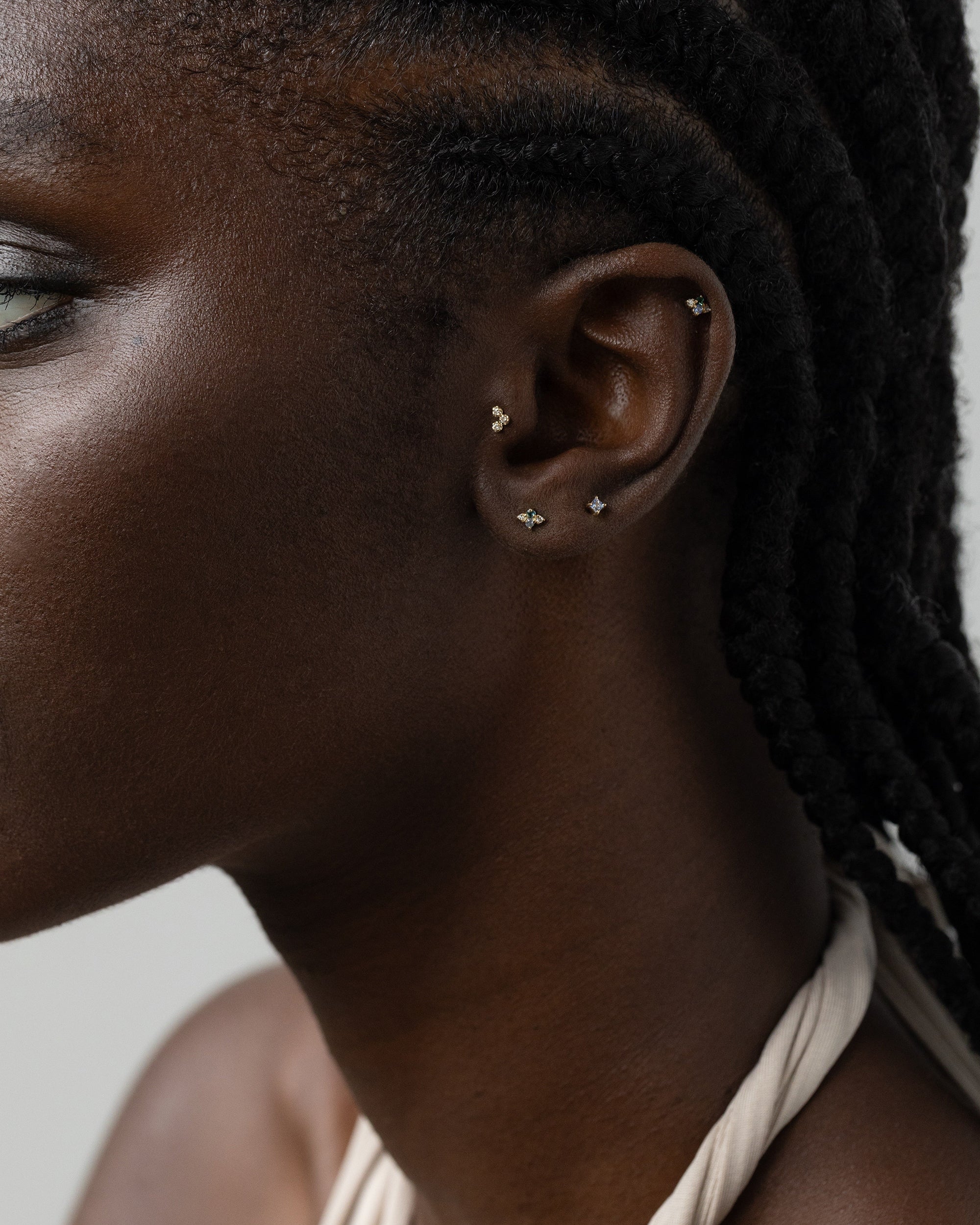 Sapphire and Diamond Covey Flat Back Earring