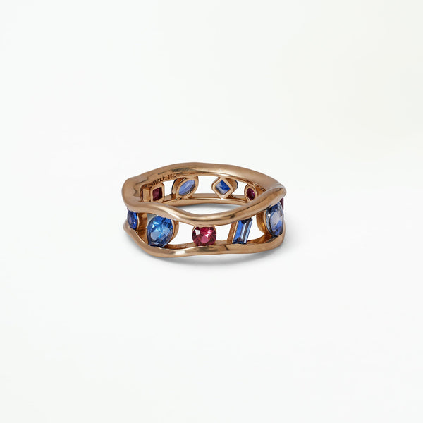 Sapphire and Ruby Float Ring No. 1