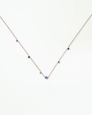 Sapphire Linear Chain Necklace