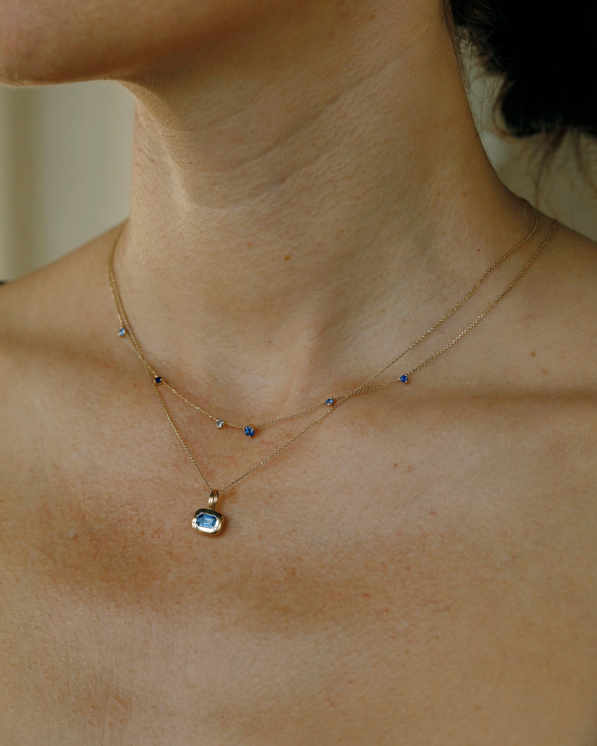 Sapphire Linear Chain Necklace