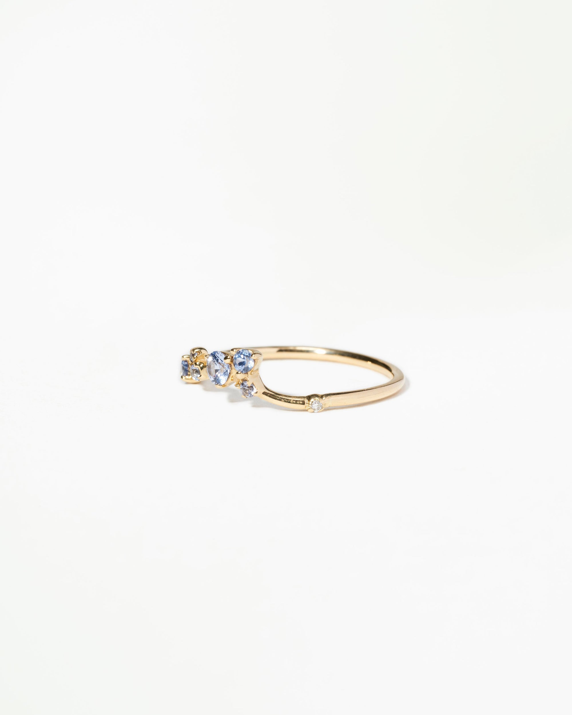 Sapphire Organic Triangle Ring