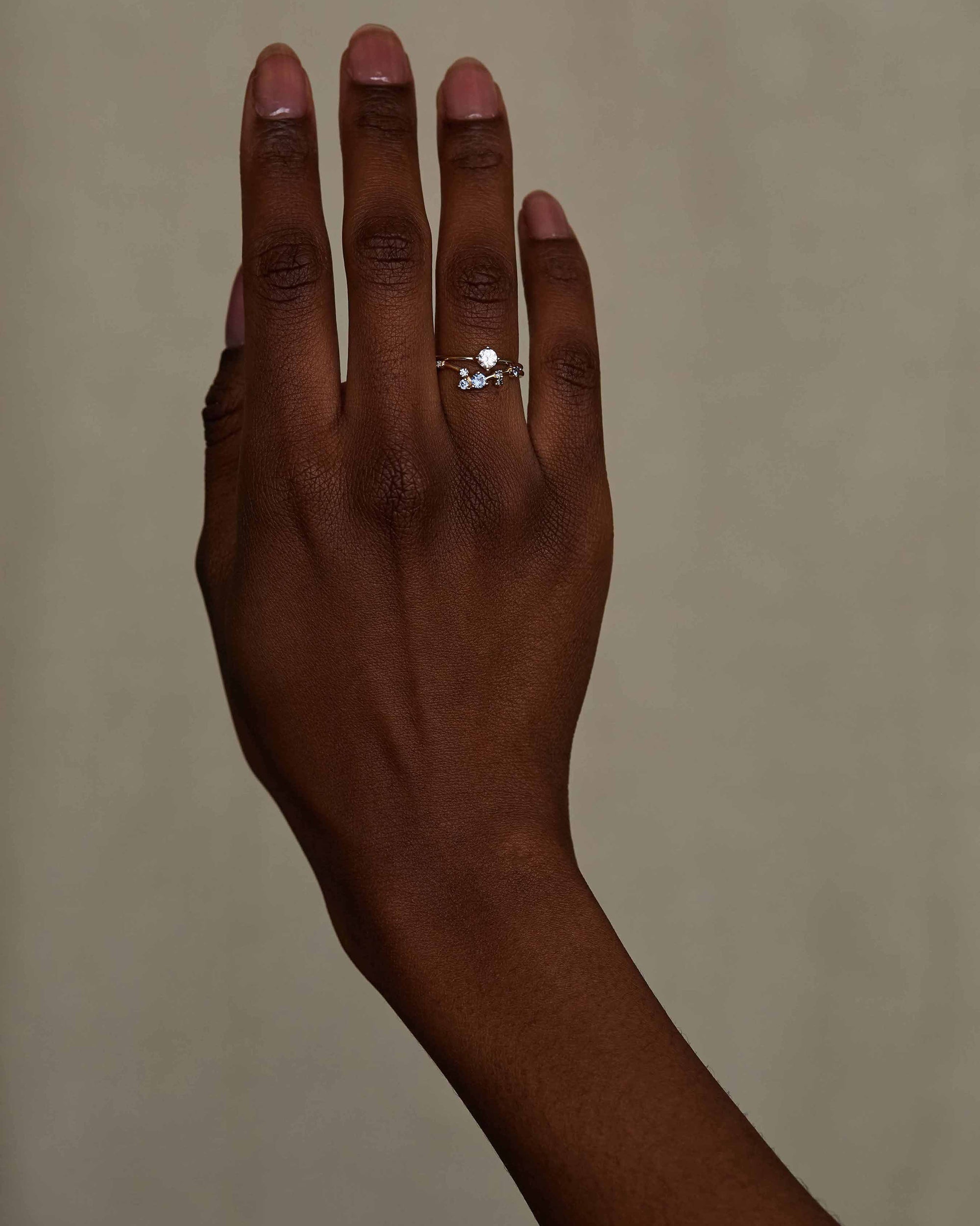 Sapphire Organic Triangle Ring