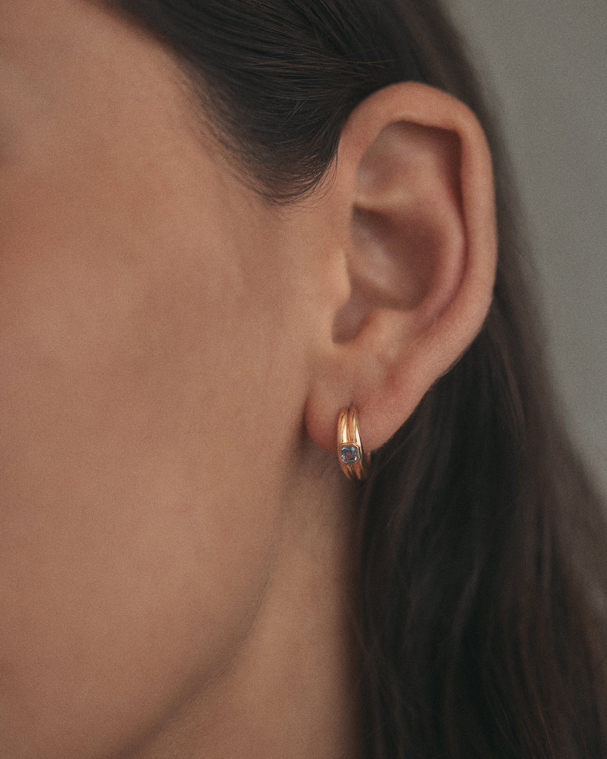 Sapphire Ridge Hoop Earring