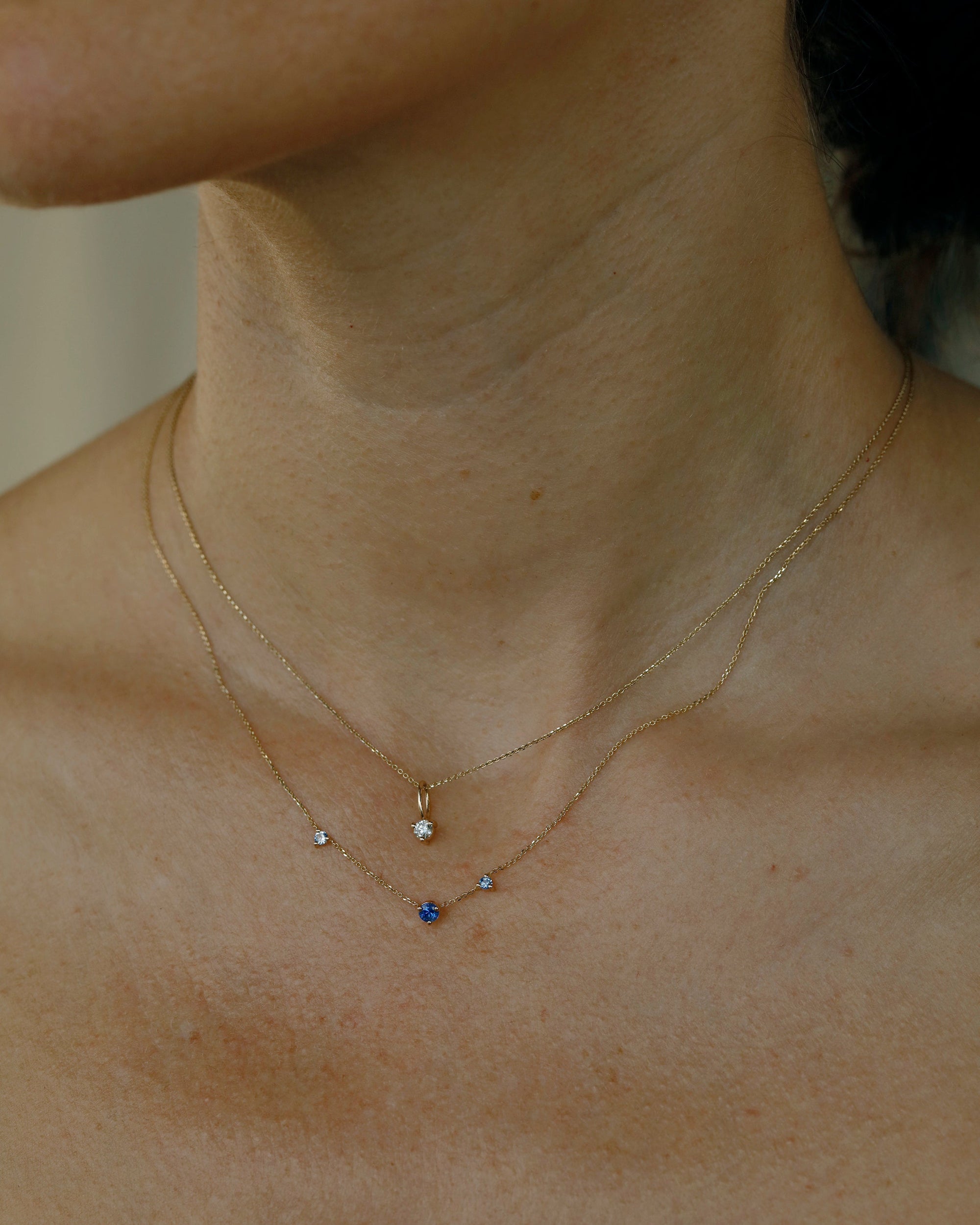 Sapphire Three-Step Necklace