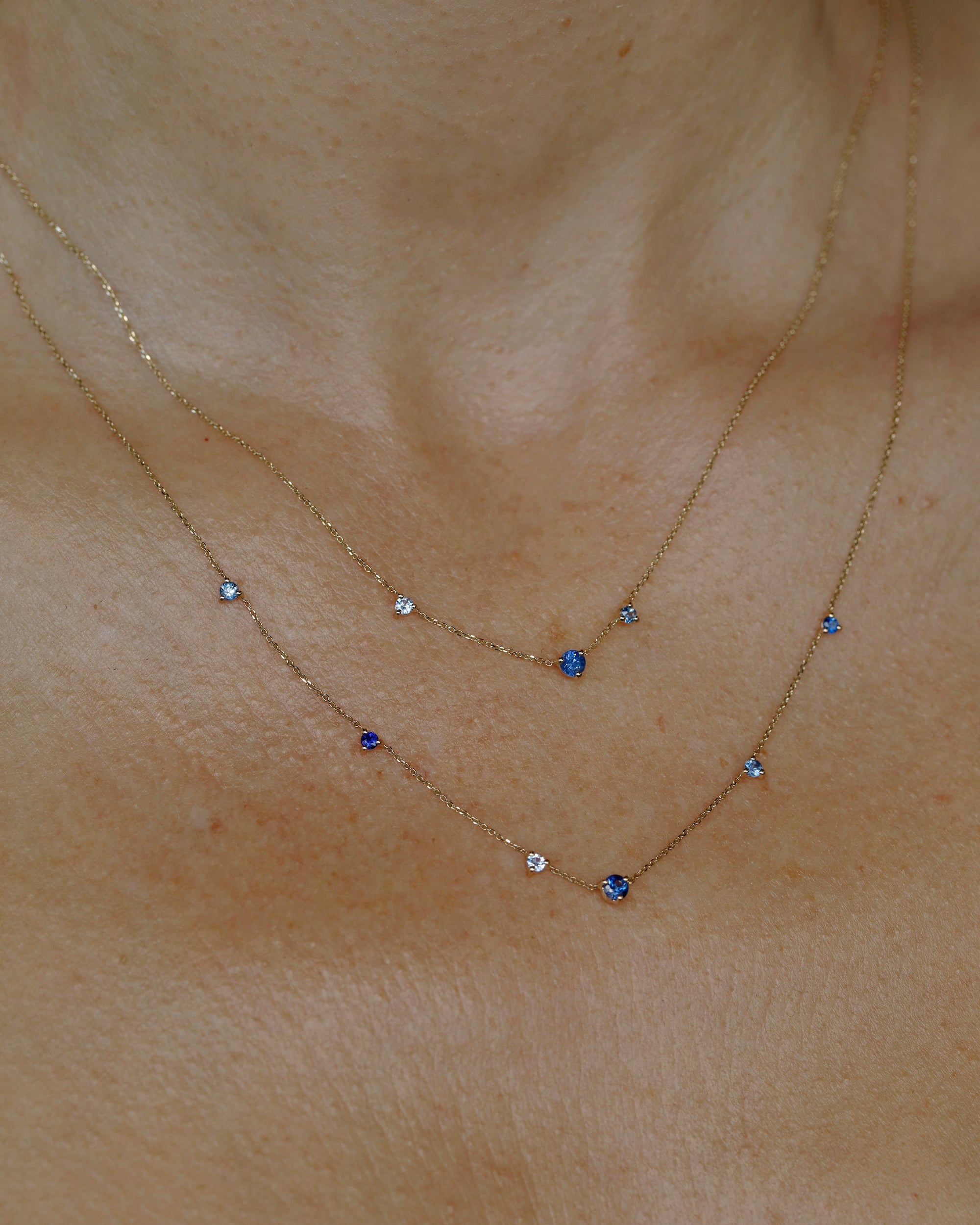 Sapphire Three-Step Necklace