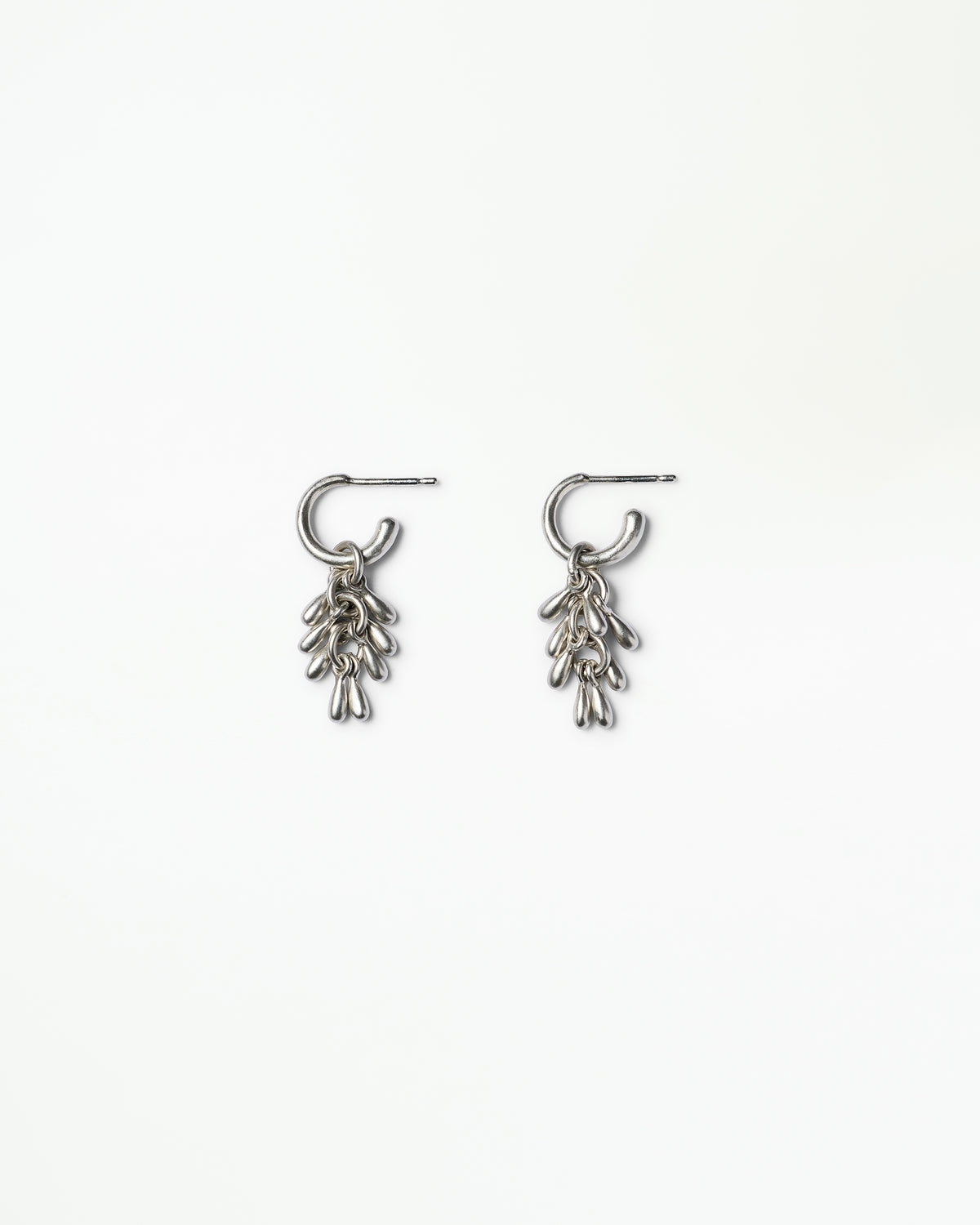 Silver Fringe Hoop Earring