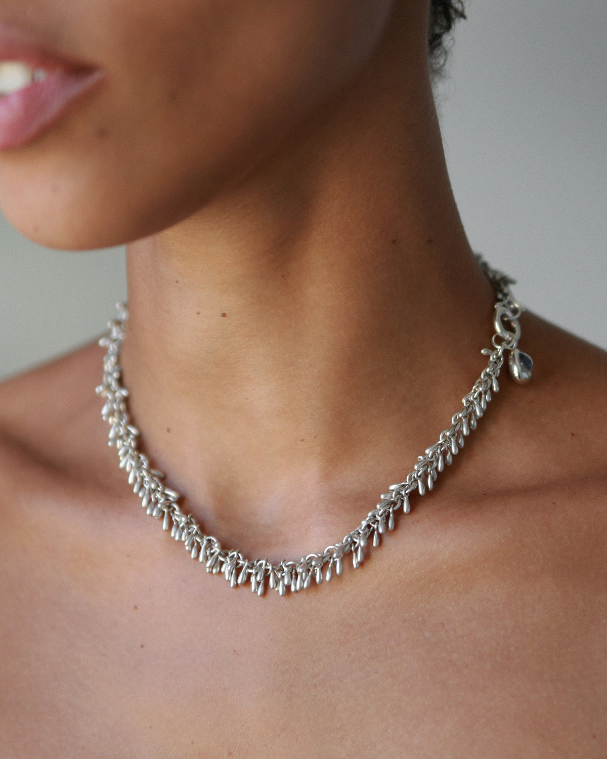 Silver Fringe Necklace