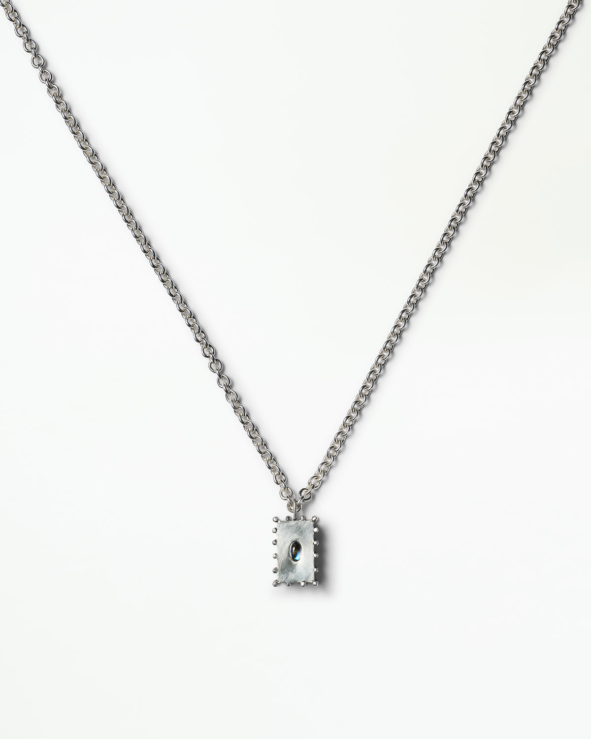 Silver Moonstone Box Charm