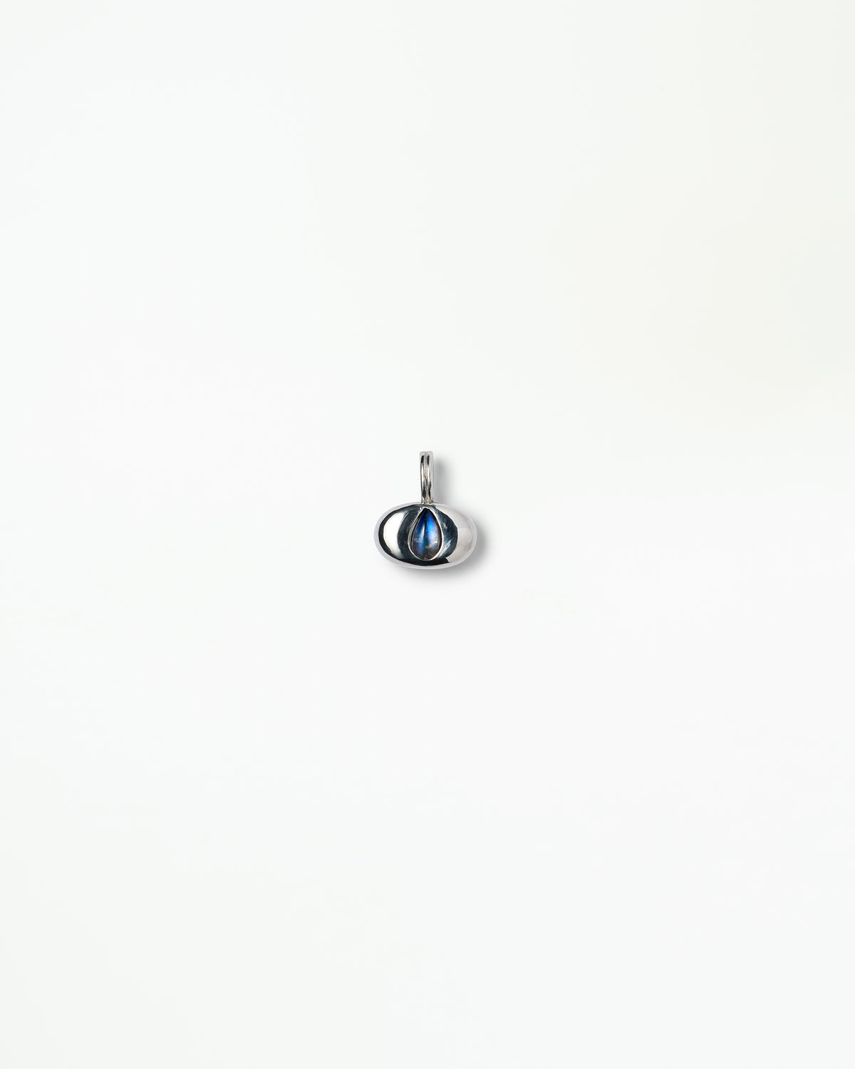 Silver Moonstone Oval Charm