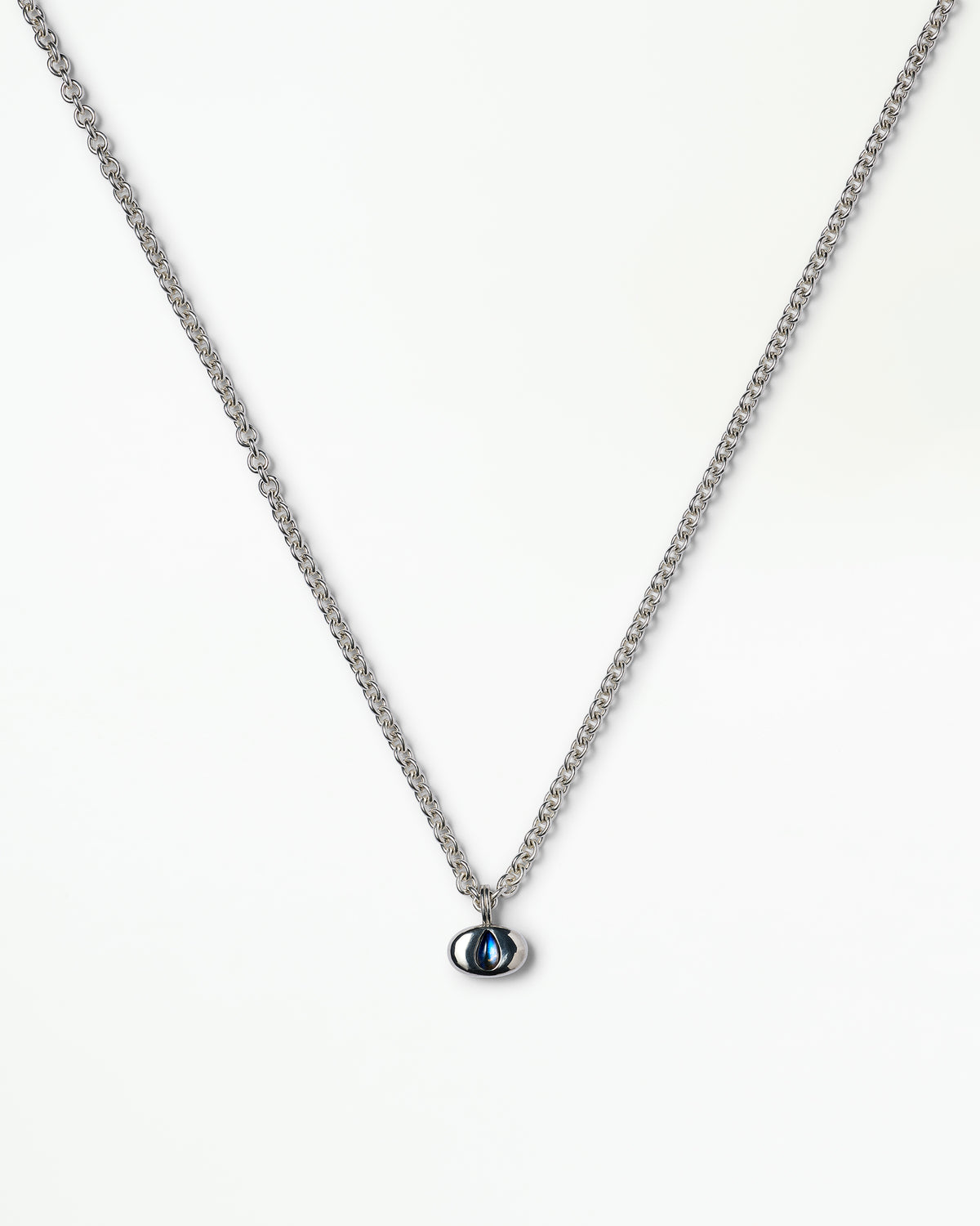 Silver Moonstone Oval Charm
