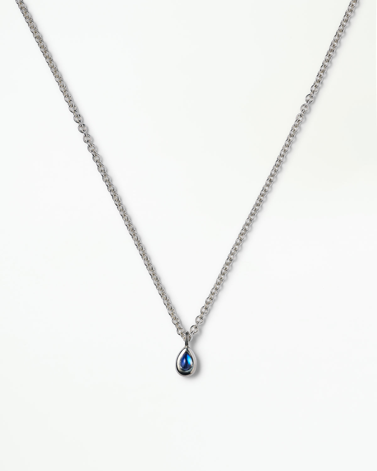 Silver Moonstone Pear Charm