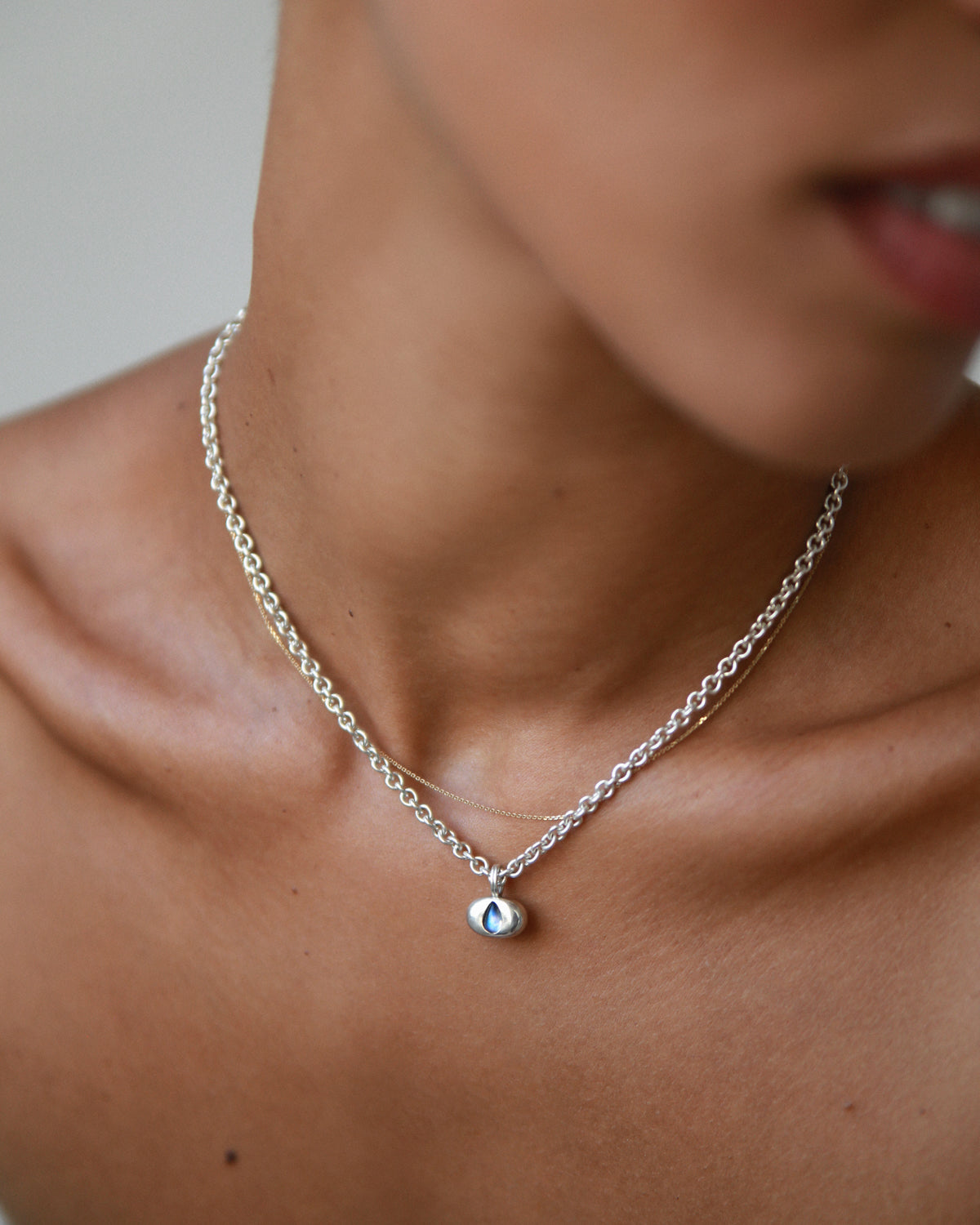 Silver Script Chain Necklace