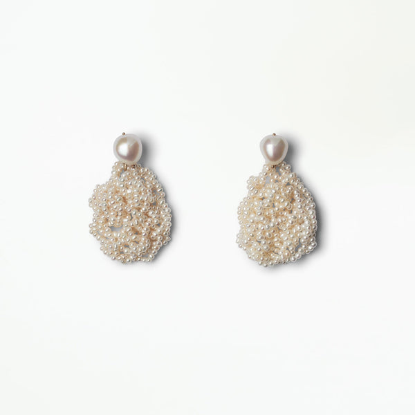 Small Crocheted Pearl Earrings