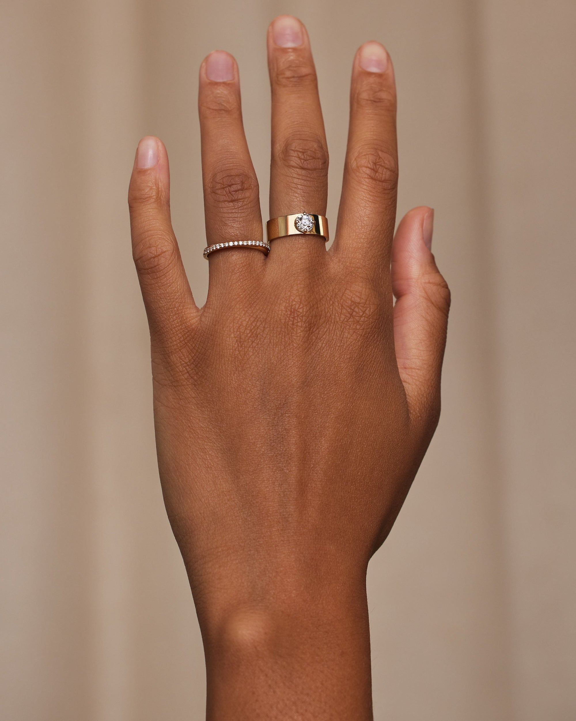 Small Demi-Pave Diamond Current Ring