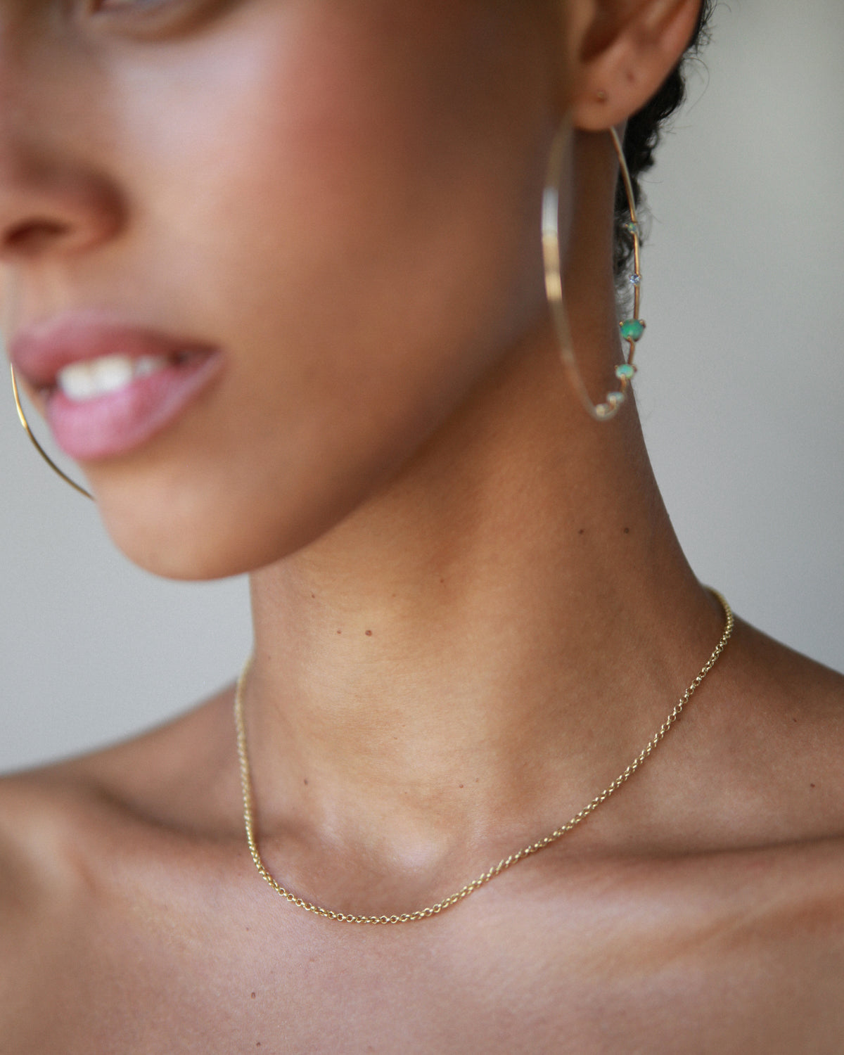Small Gold Rolo Chain Necklace
