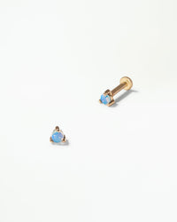 Small Opal Stud Flat Back Earring