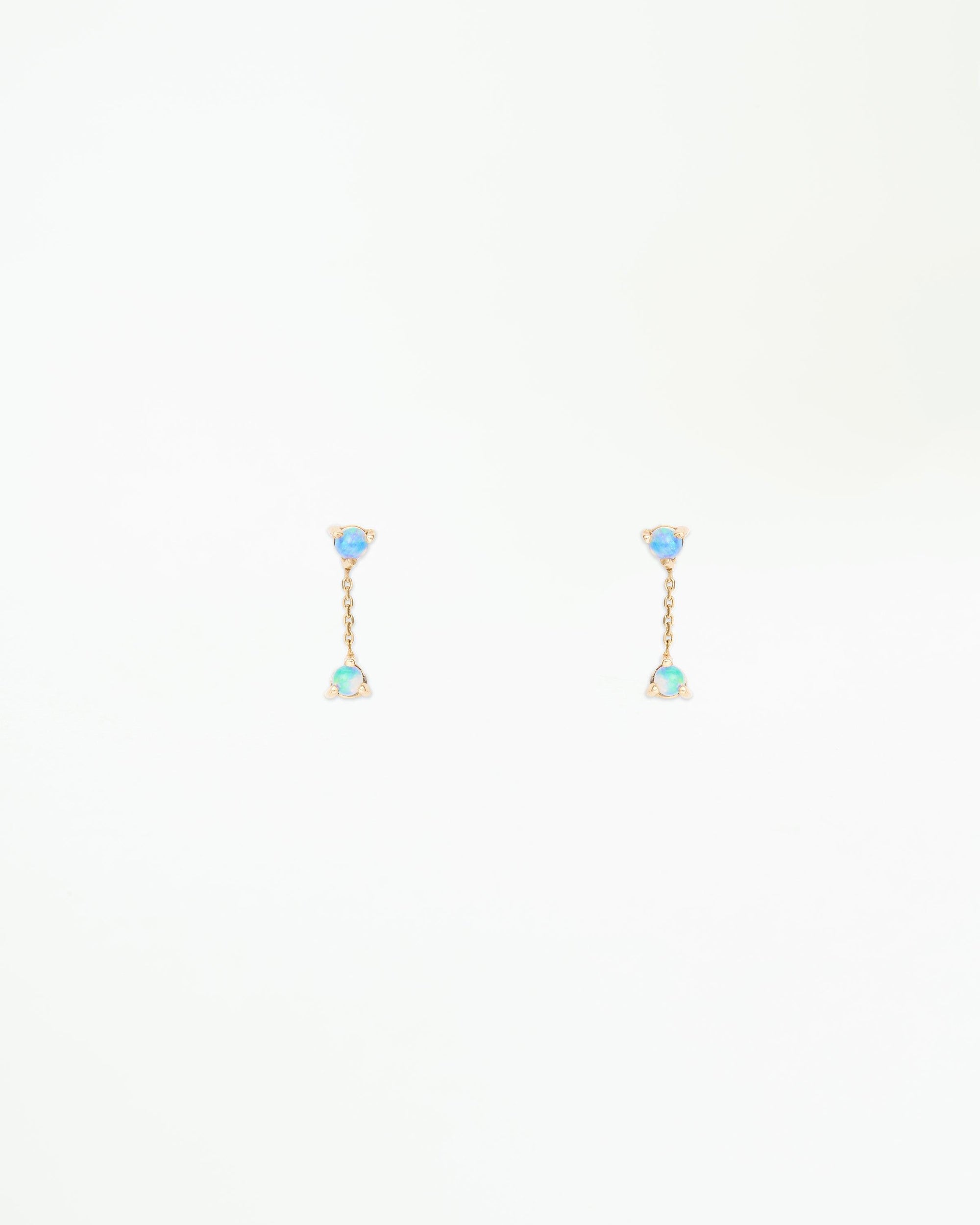 Small Opal Two-Step Chain Earring