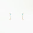 Small Opal and Diamond Two-Step Chain Earring