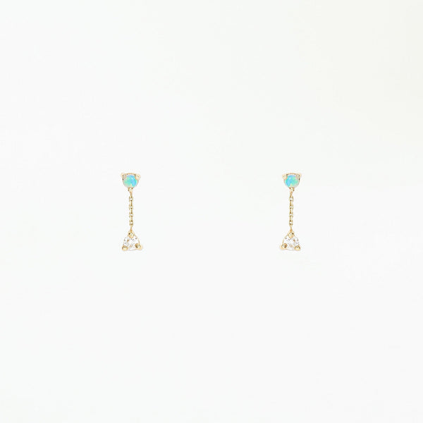 Small Opal Two-Step Chain Earring