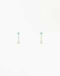 Small Opal and Diamond Two-Step Chain Earring