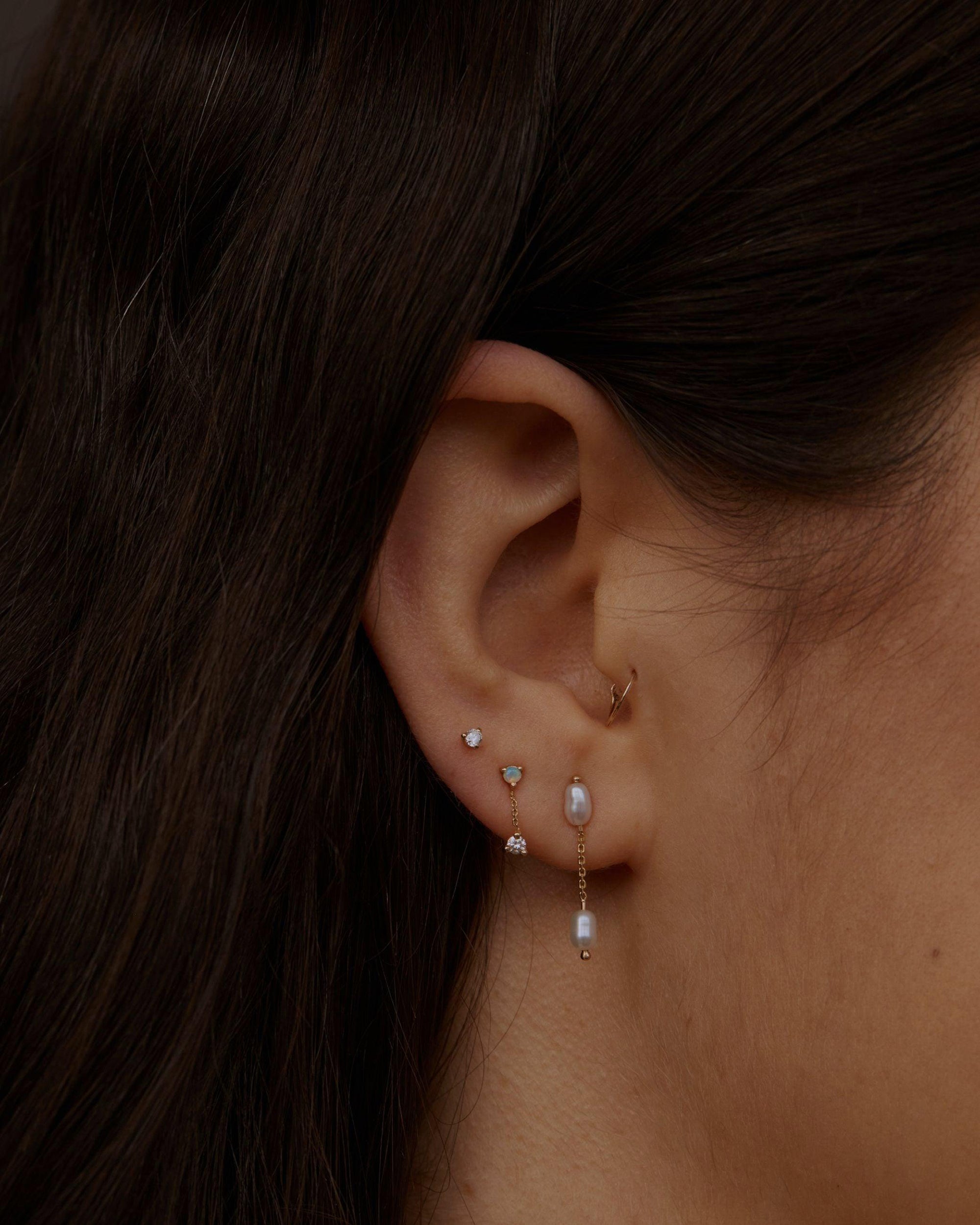 Small Opal Two-Step Chain Earring