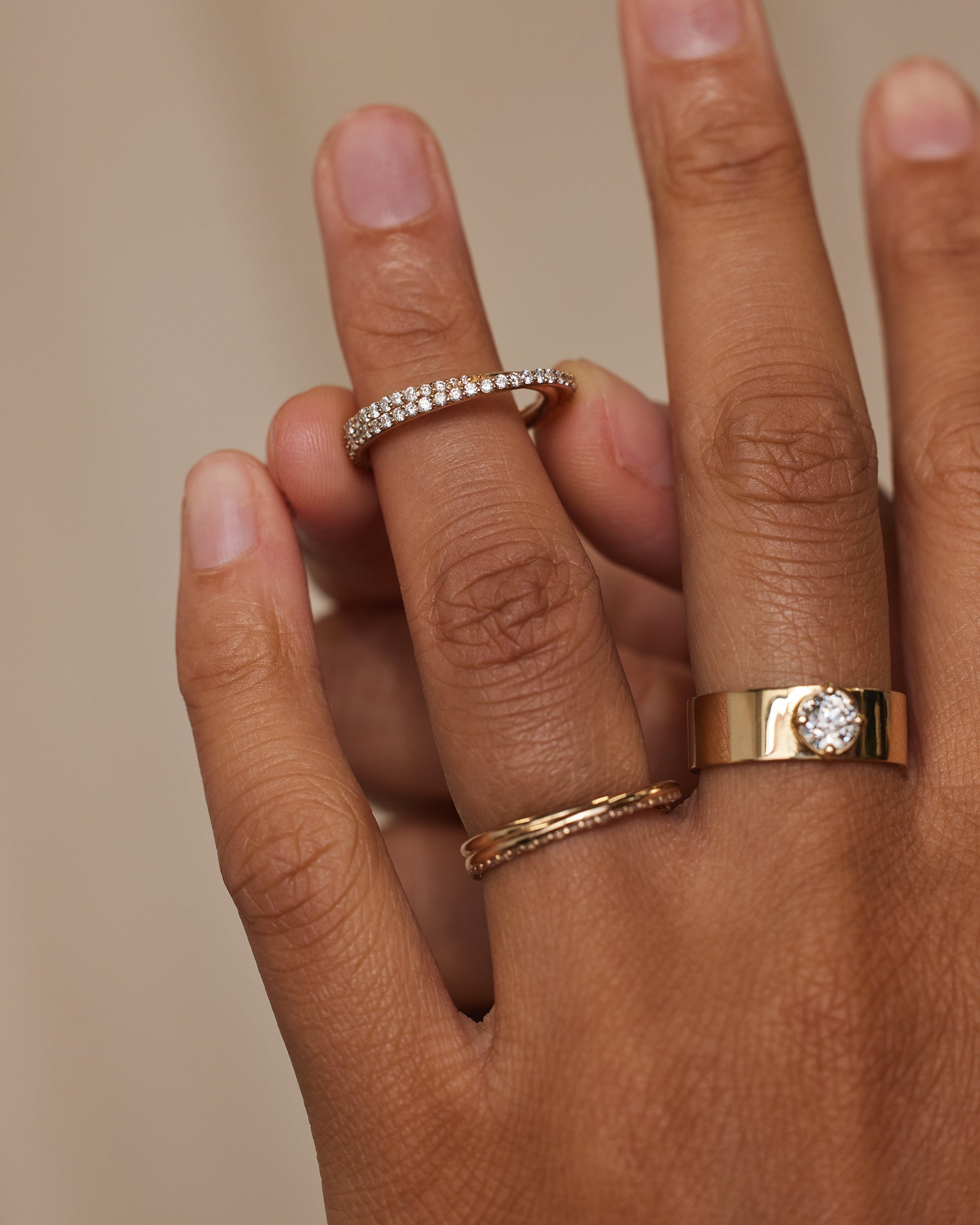 Small Pave Diamond Eternity Current Ring