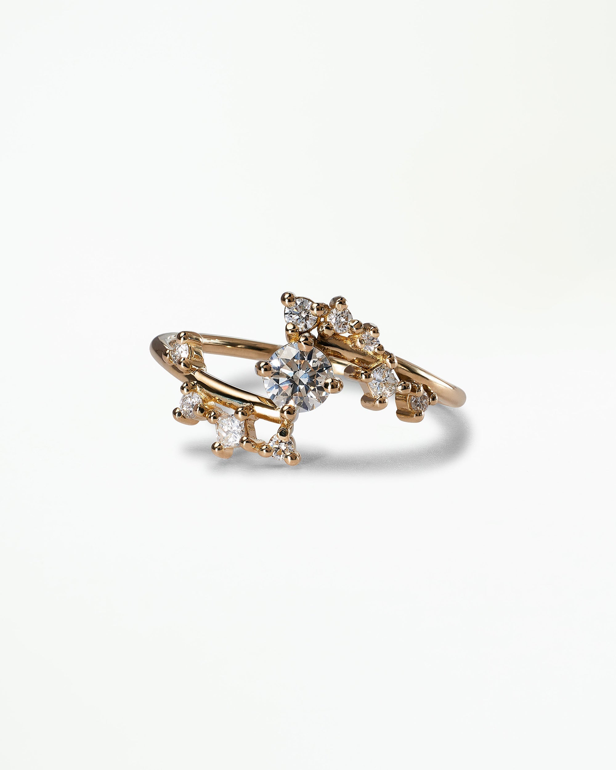 Small Round Cut Diamond Celestial Ring