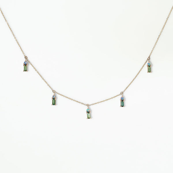Tourmaline and Opal Crest Necklace