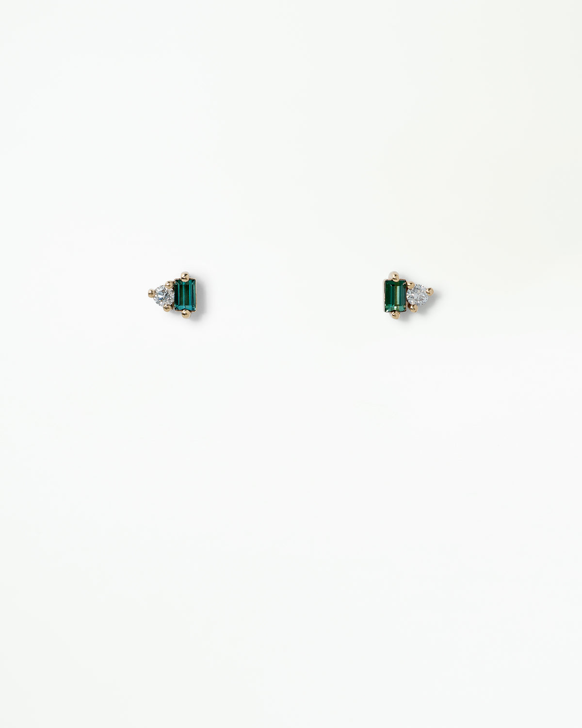 Tourmaline and Diamond Column Stud Earring
