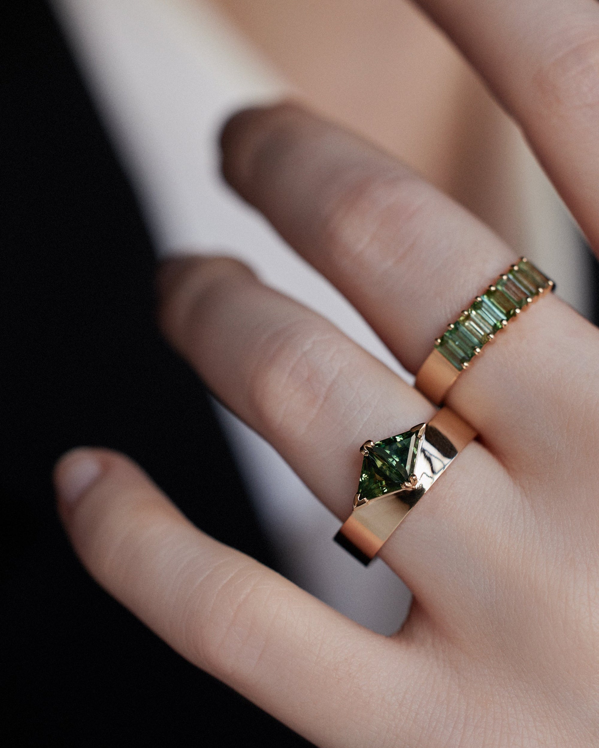 Triangle Cut Sapphire Bricolage Ring No. 24