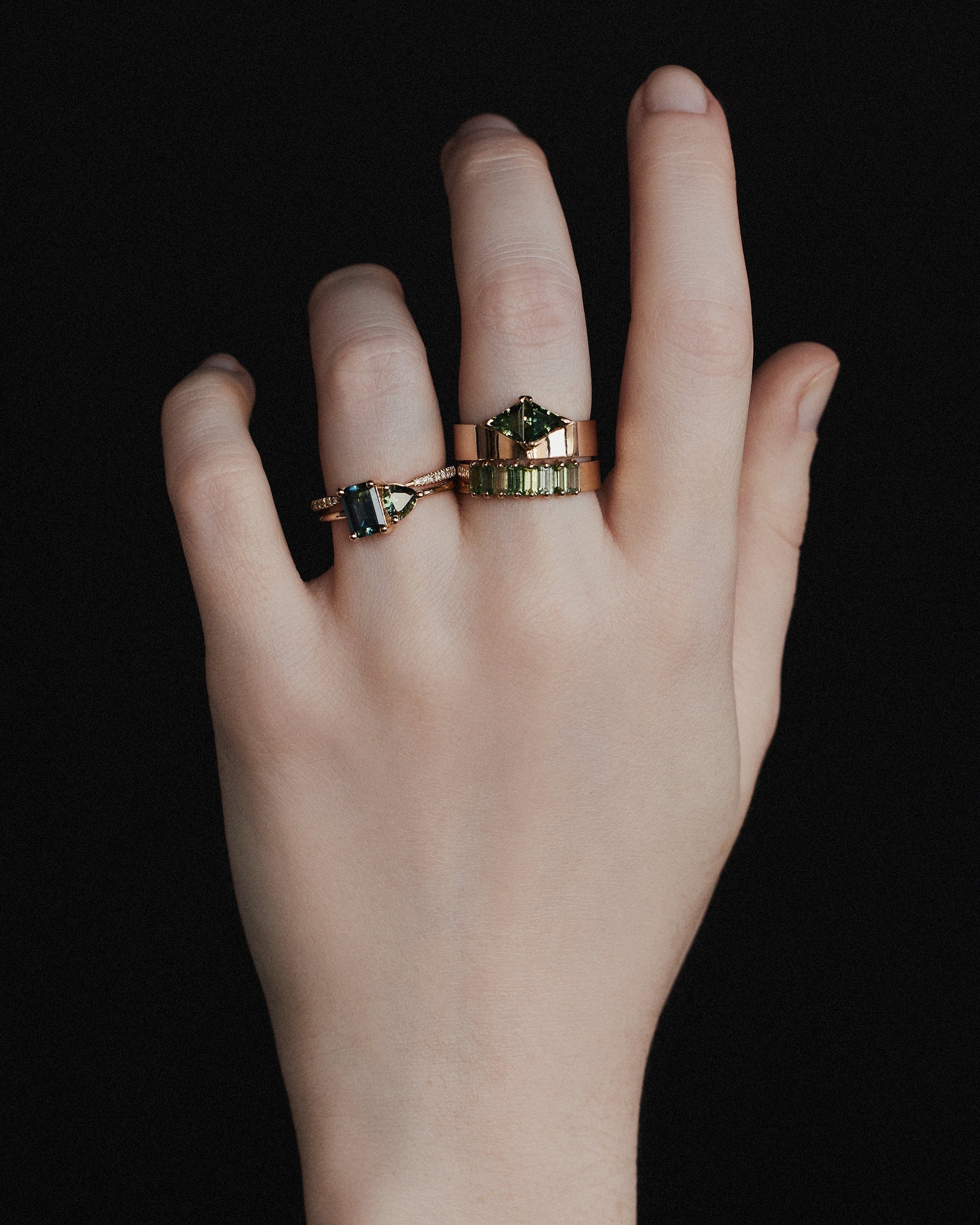 Triangle Cut Sapphire Bricolage Ring No. 24