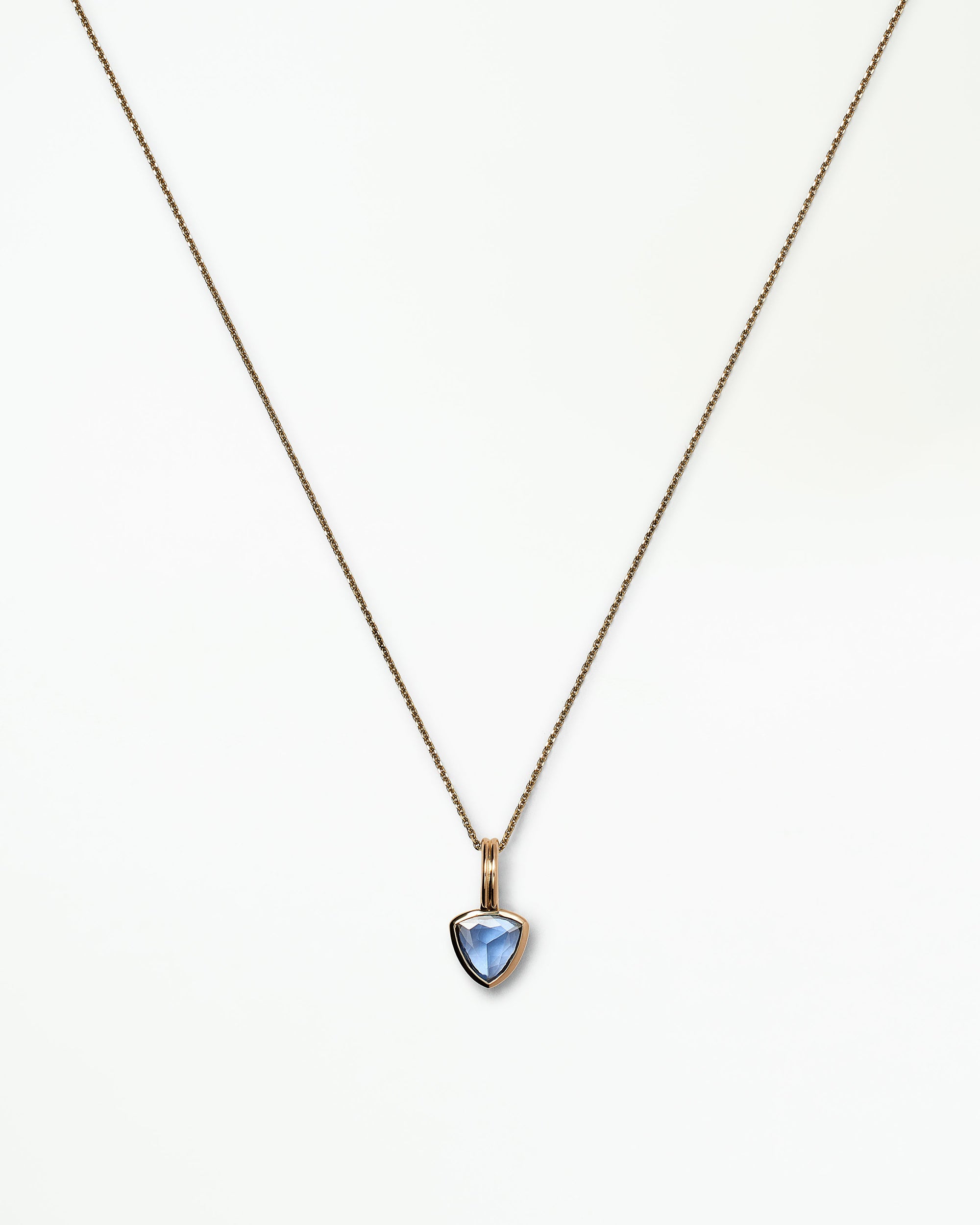 Trillion Cut Sapphire Rain Pendant No. 13