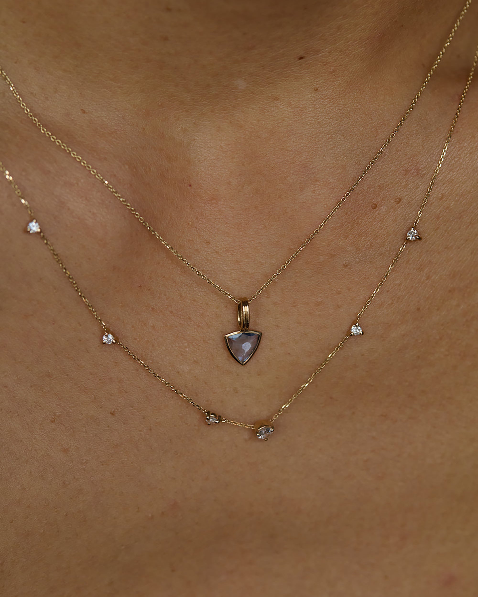 Trillion Cut Sapphire Rain Pendant No. 7