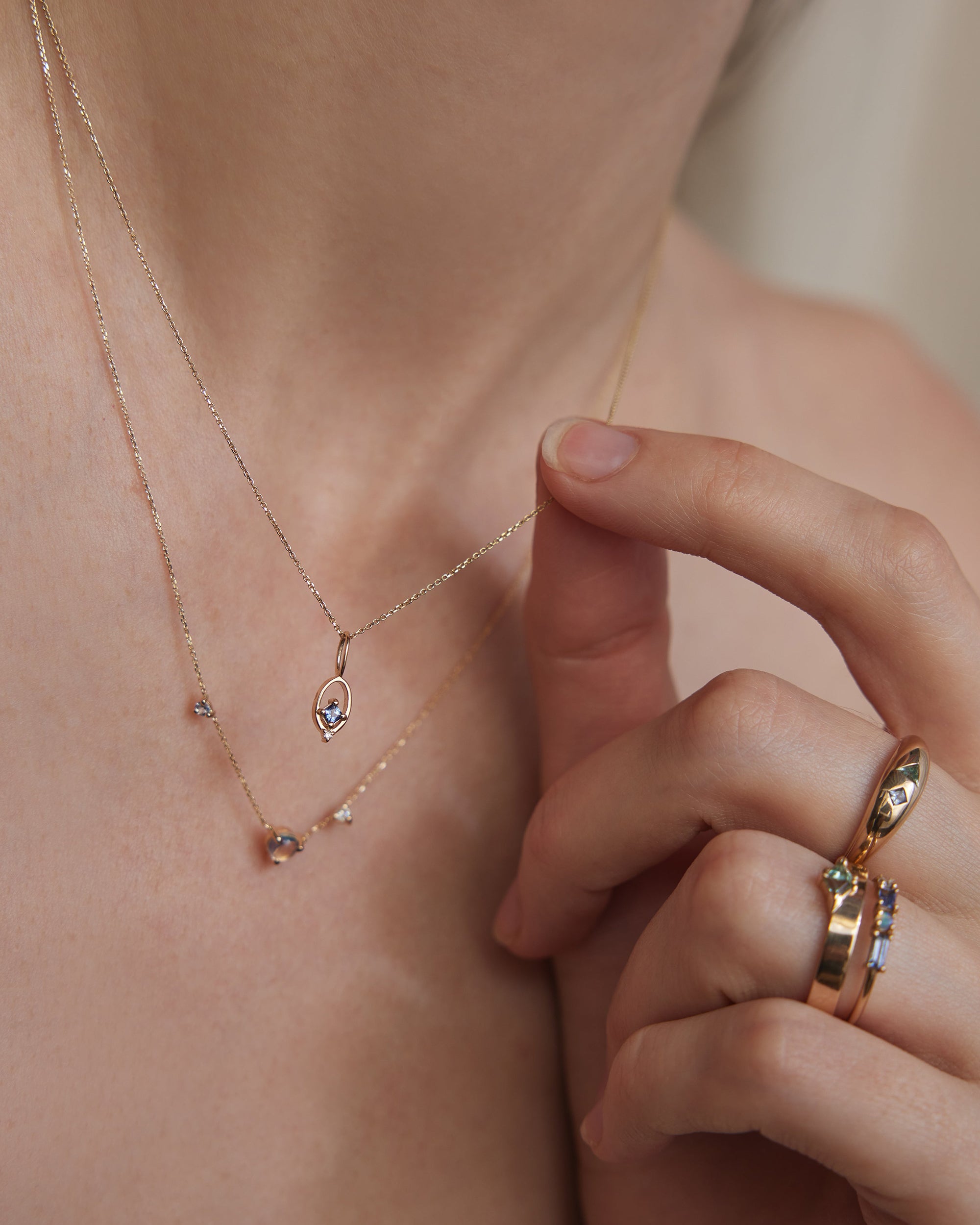 Two Stone Numerology Pendant