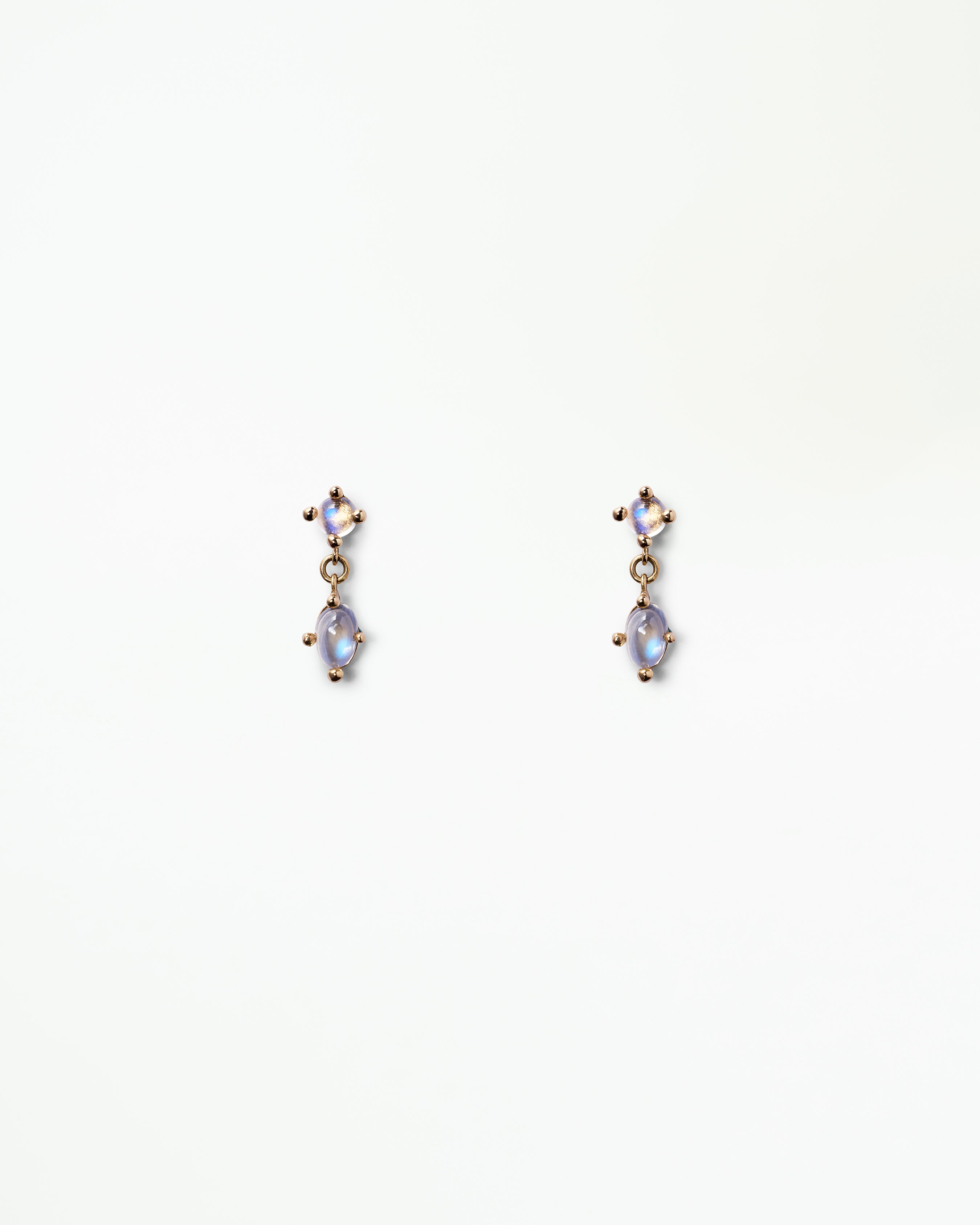 Oval Moonstone Drop Earring